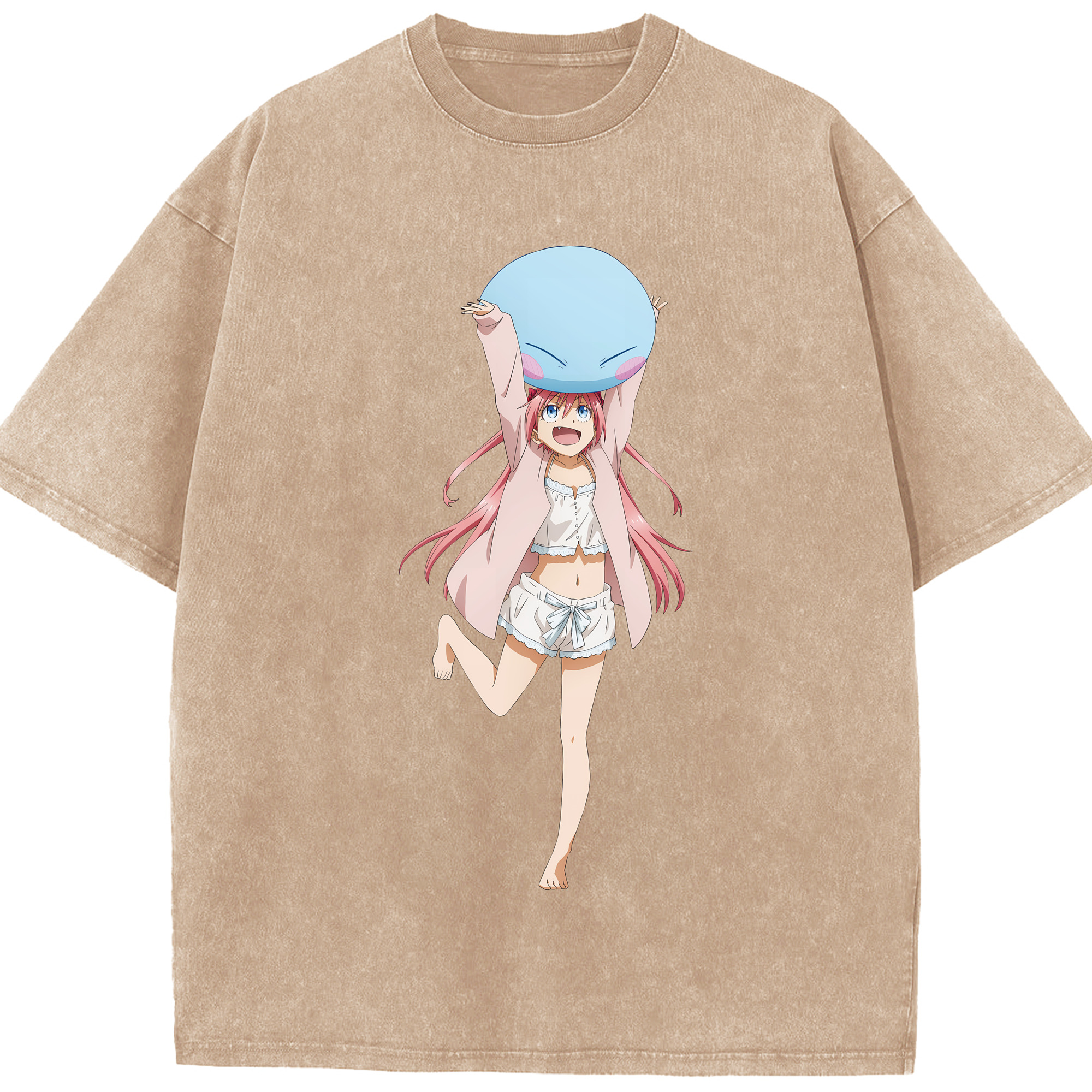 （画像用） 転スラ Regarding Reincarnated to Slime 綿100% ヴィンテージ風 半袖Tシャツ（フロントプリント）