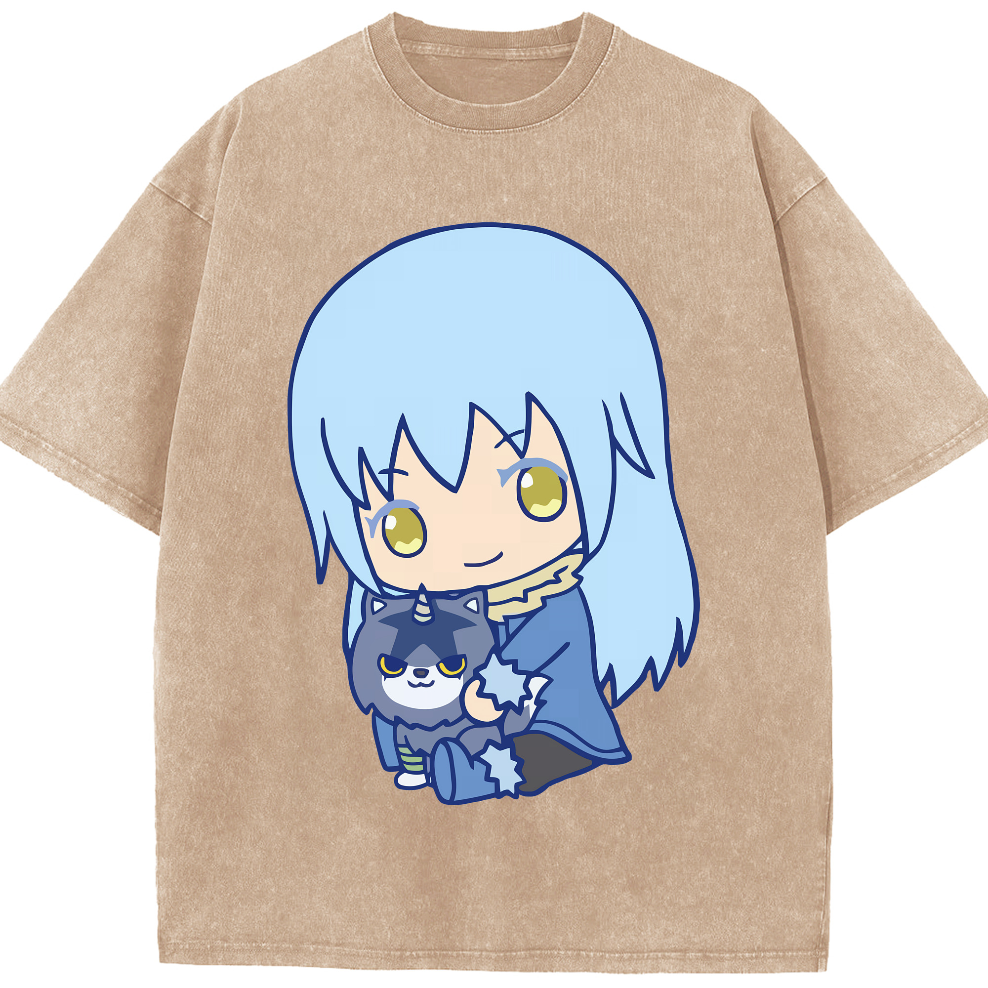 （画像用） 転スラ Regarding Reincarnated to Slime 綿100% ヴィンテージ風 半袖Tシャツ（フロントプリント）