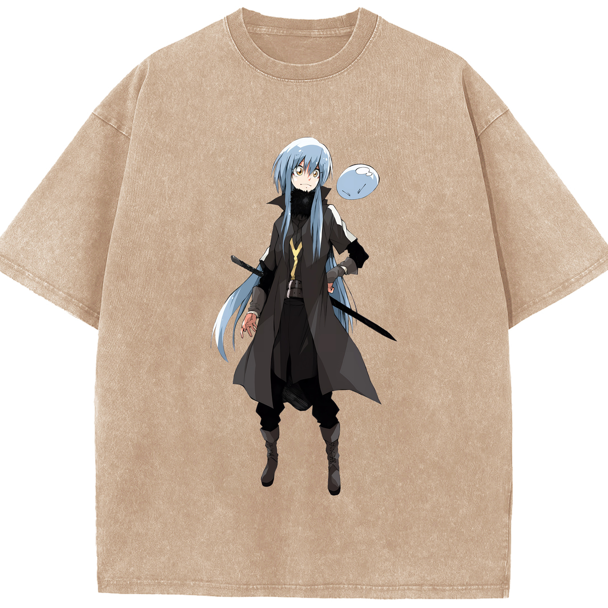 （画像用） 転スラ Regarding Reincarnated to Slime 綿100% ヴィンテージ風 半袖Tシャツ（フロントプリント）