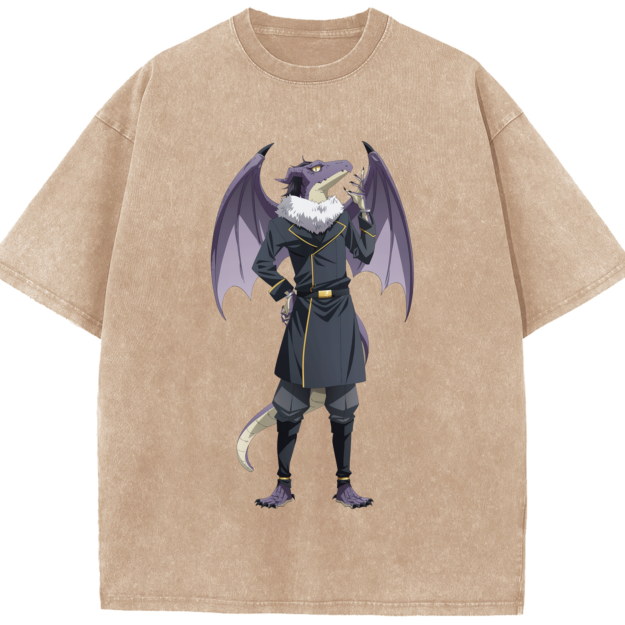 （画像用） 転スラ Regarding Reincarnated to Slime 綿100% ヴィンテージ風 半袖Tシャツ（フロントプリント）