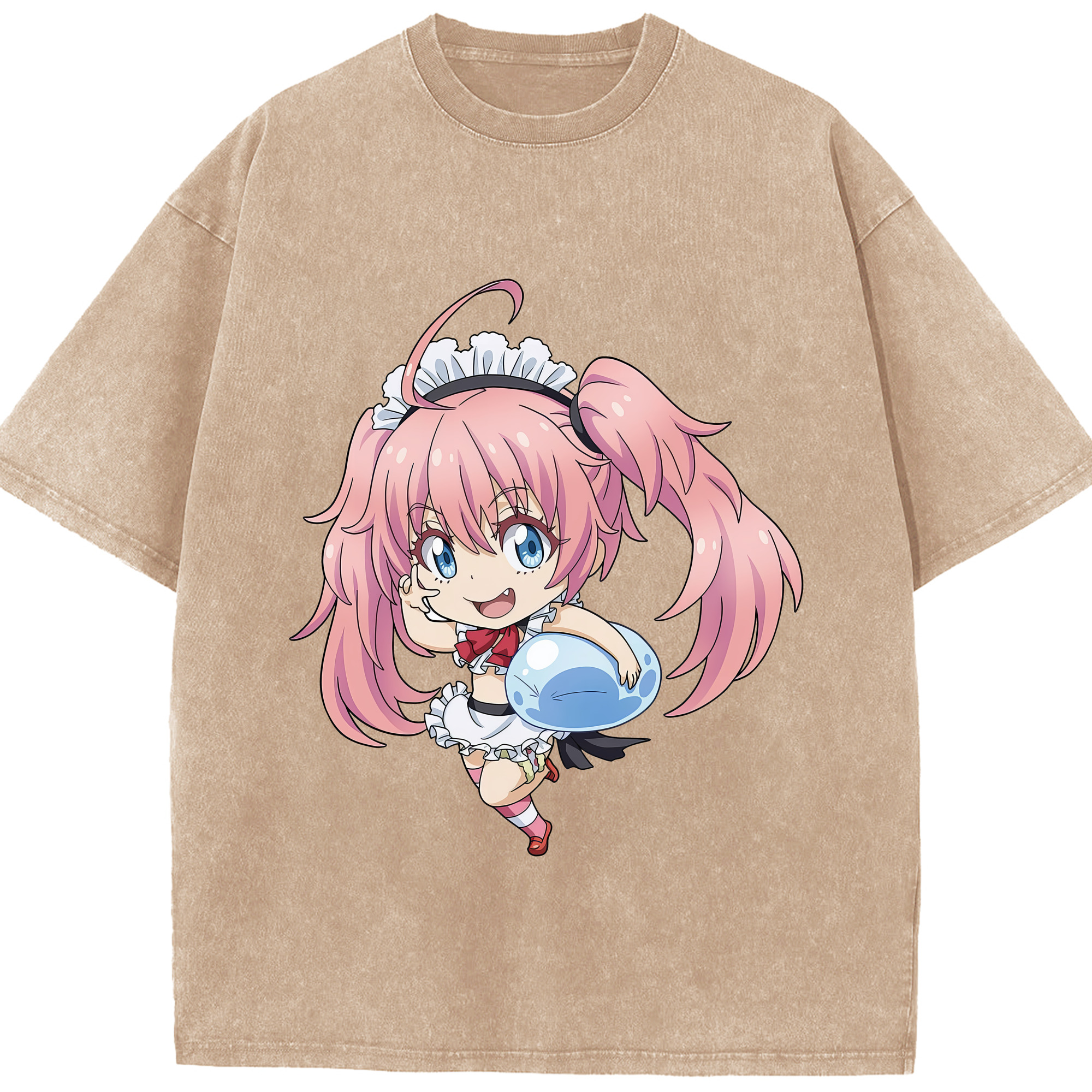 （画像用） 転スラ Regarding Reincarnated to Slime 綿100% ヴィンテージ風 半袖Tシャツ（フロントプリント）
