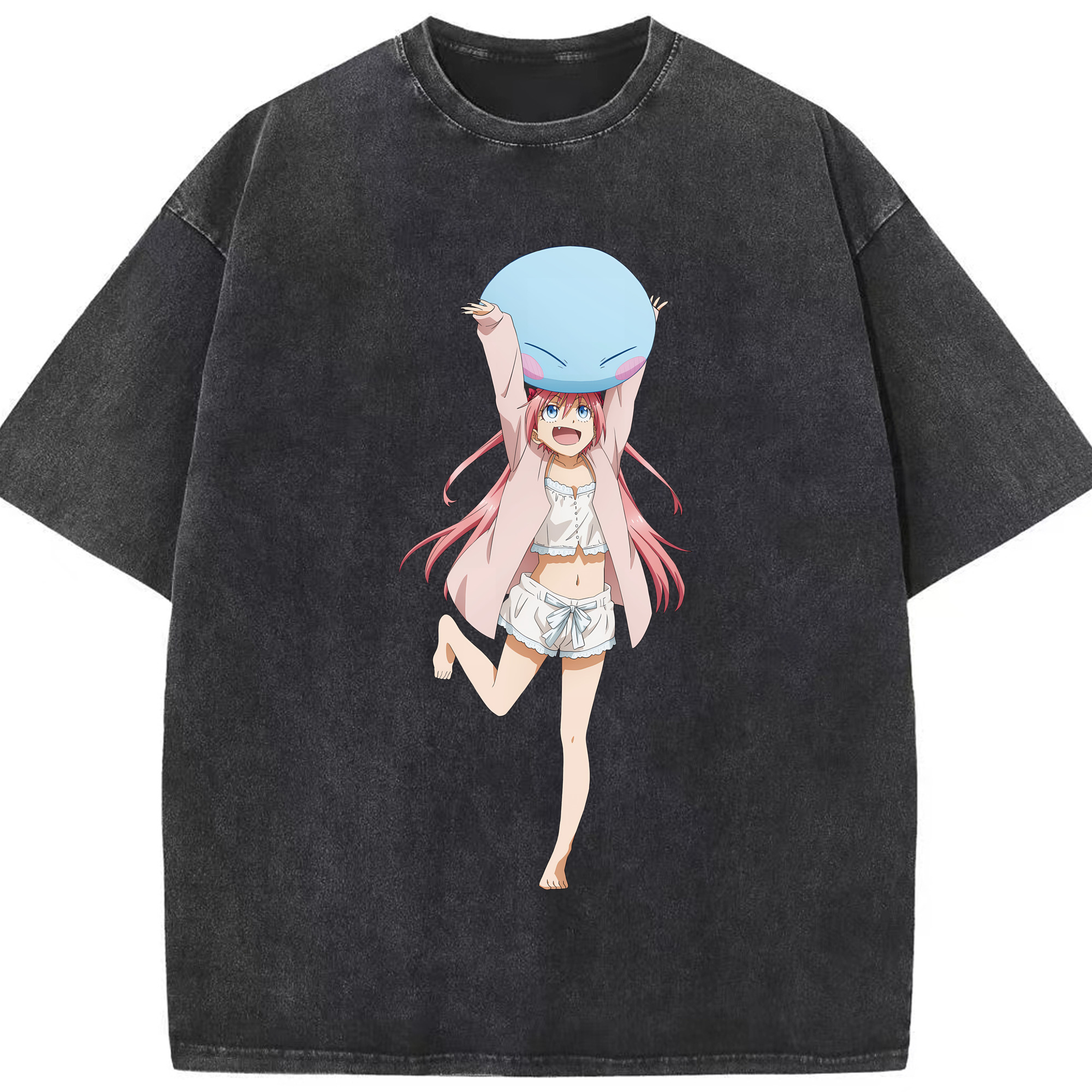 （画像用） 転スラ Regarding Reincarnated to Slime 綿100% ヴィンテージ風 半袖Tシャツ（フロントプリント）