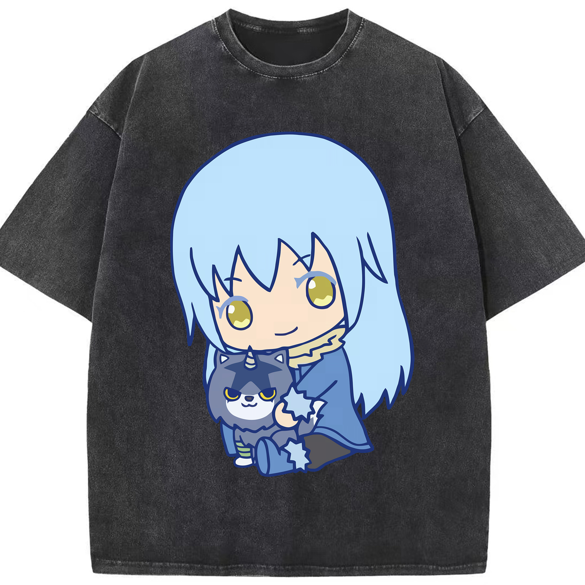 （画像用） 転スラ Regarding Reincarnated to Slime 綿100% ヴィンテージ風 半袖Tシャツ（フロントプリント）