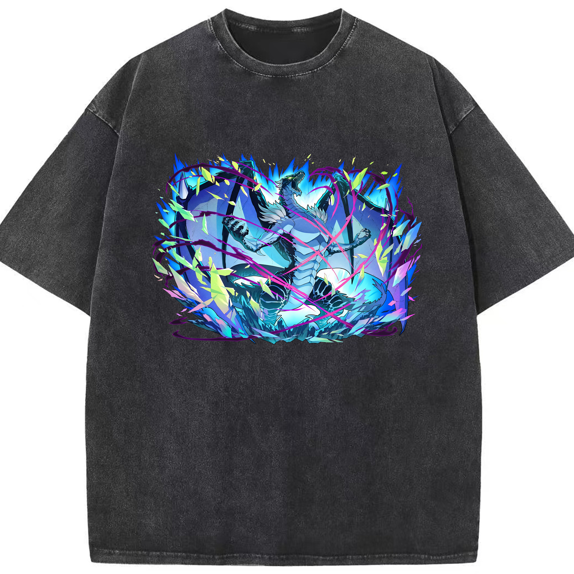 （画像用） 転スラ Regarding Reincarnated to Slime 綿100% ヴィンテージ風 半袖Tシャツ（フロントプリント）