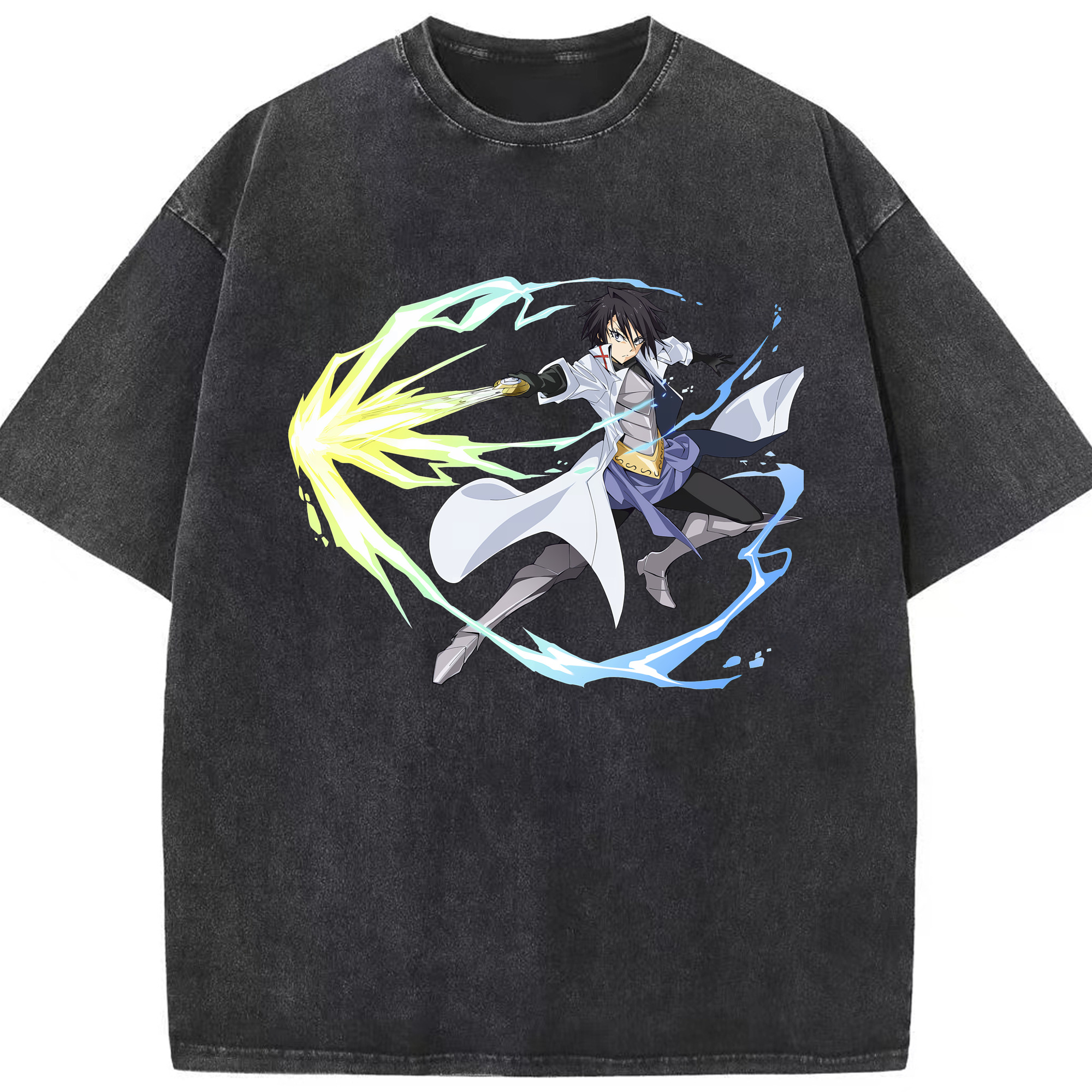 （画像用） 転スラ Regarding Reincarnated to Slime 綿100% ヴィンテージ風 半袖Tシャツ（フロントプリント）