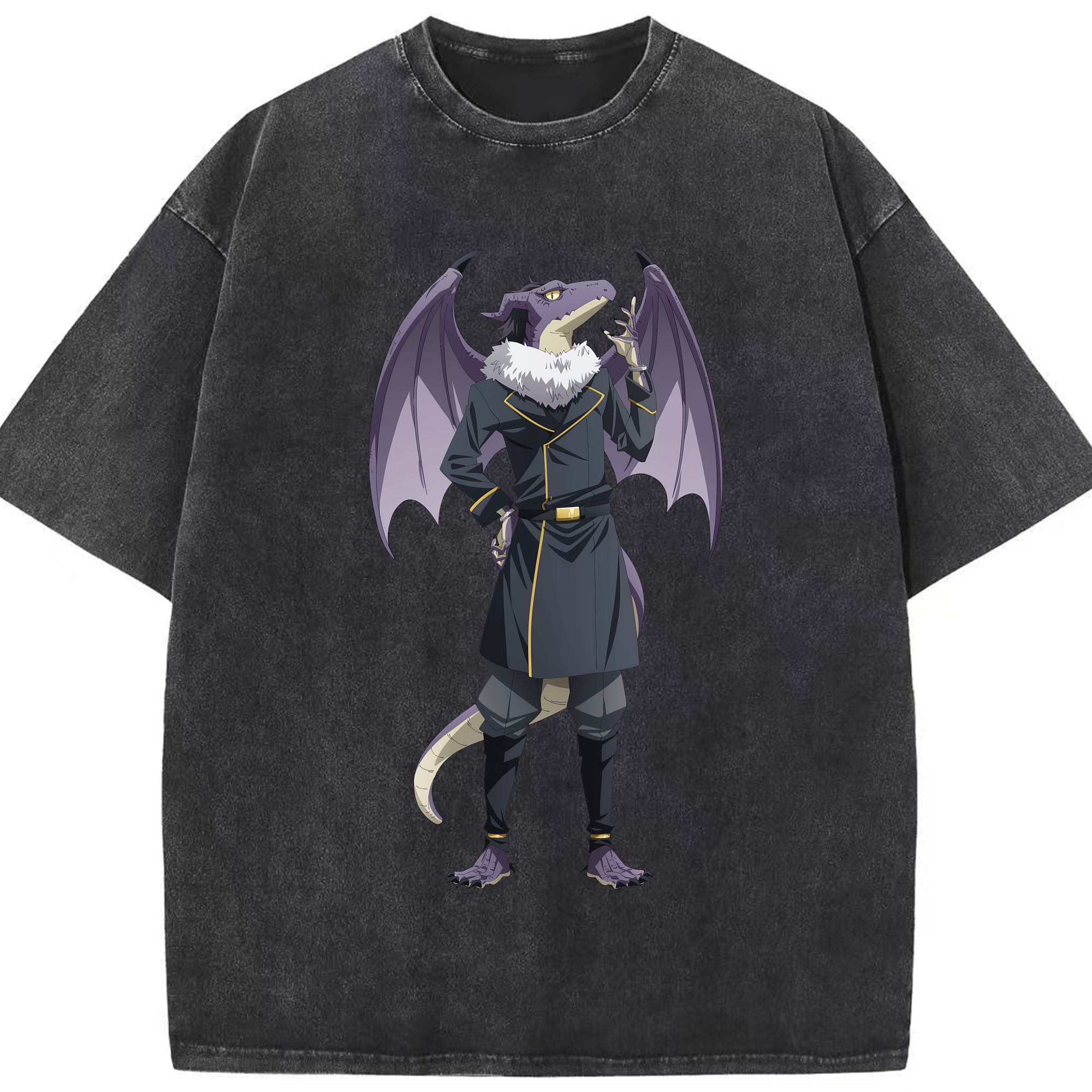 （画像用） 転スラ Regarding Reincarnated to Slime 綿100% ヴィンテージ風 半袖Tシャツ（フロントプリント）
