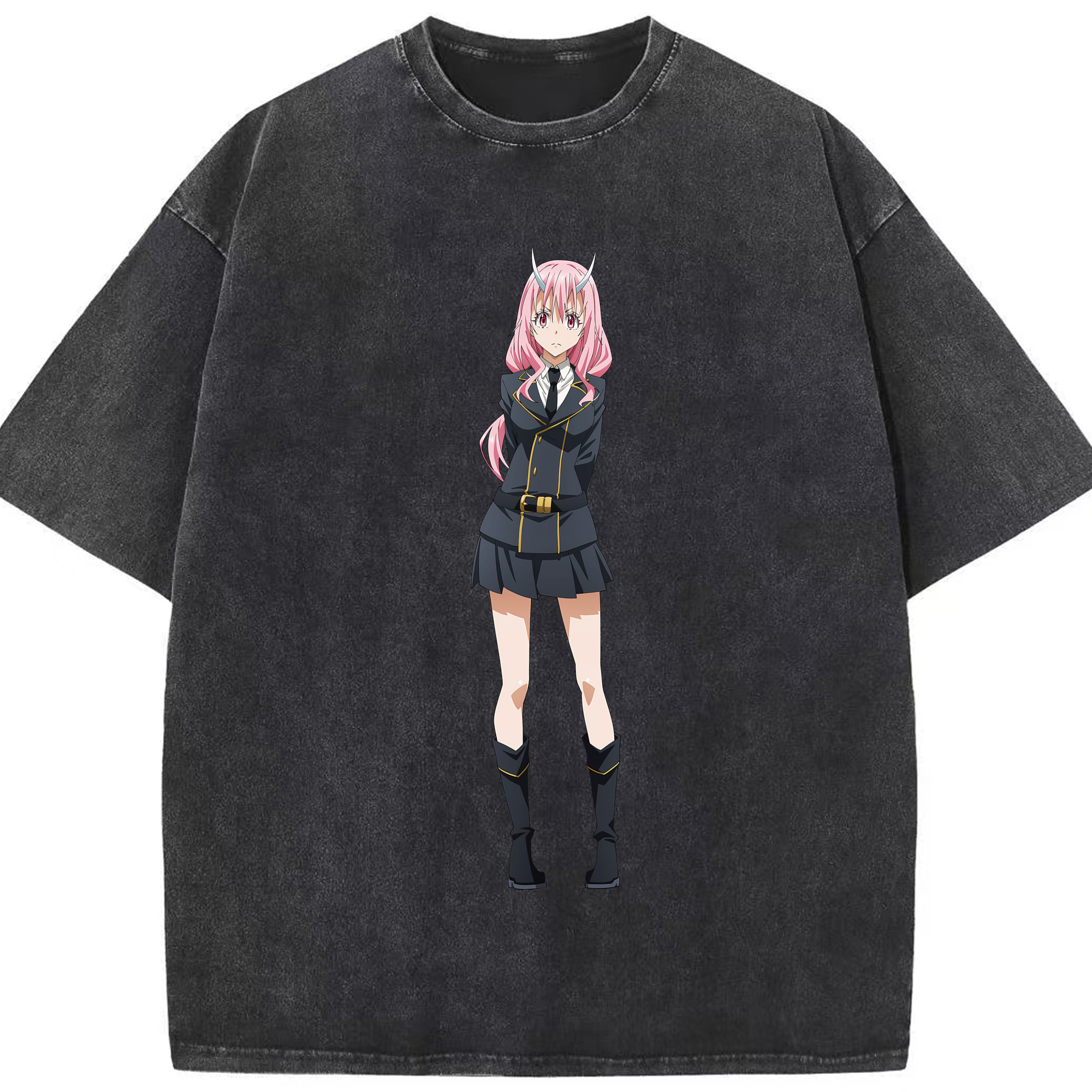 （画像用） 転スラ Regarding Reincarnated to Slime 綿100% ヴィンテージ風 半袖Tシャツ（フロントプリント）