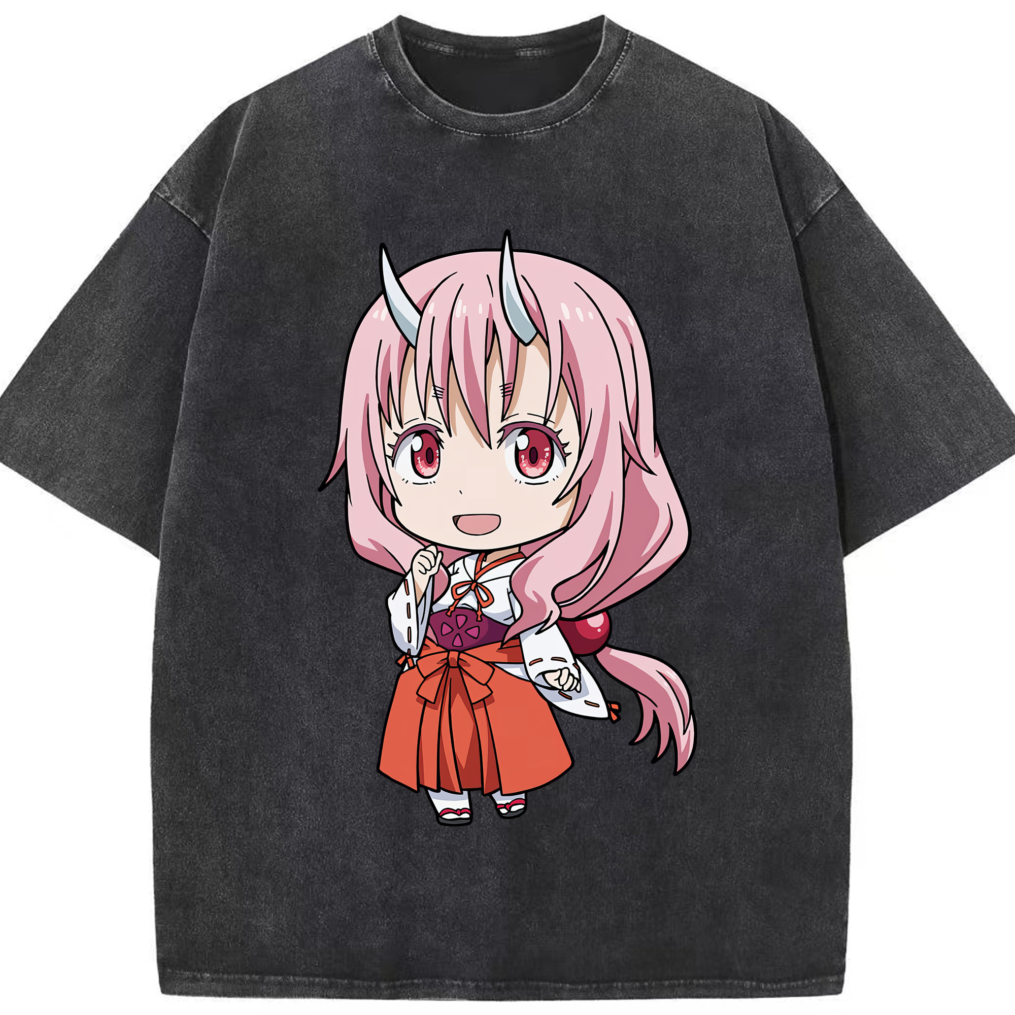 （画像用） 転スラ Regarding Reincarnated to Slime 綿100% ヴィンテージ風 半袖Tシャツ（フロントプリント）
