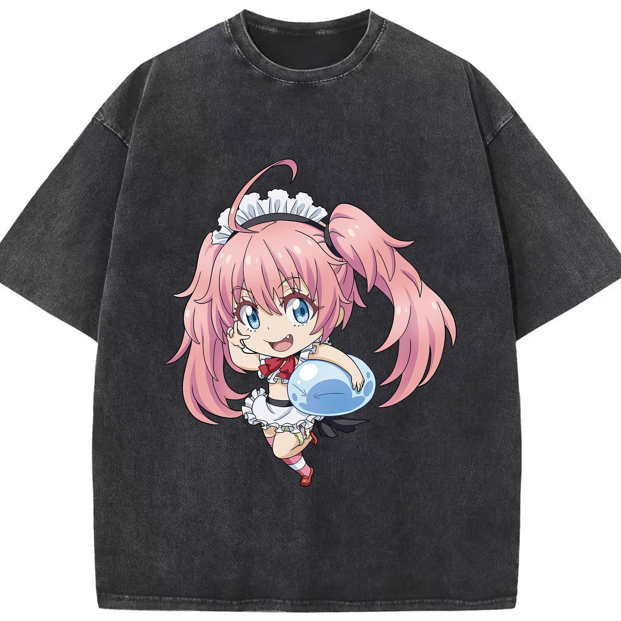 （画像用） 転スラ Regarding Reincarnated to Slime 綿100% ヴィンテージ風 半袖Tシャツ（フロントプリント）