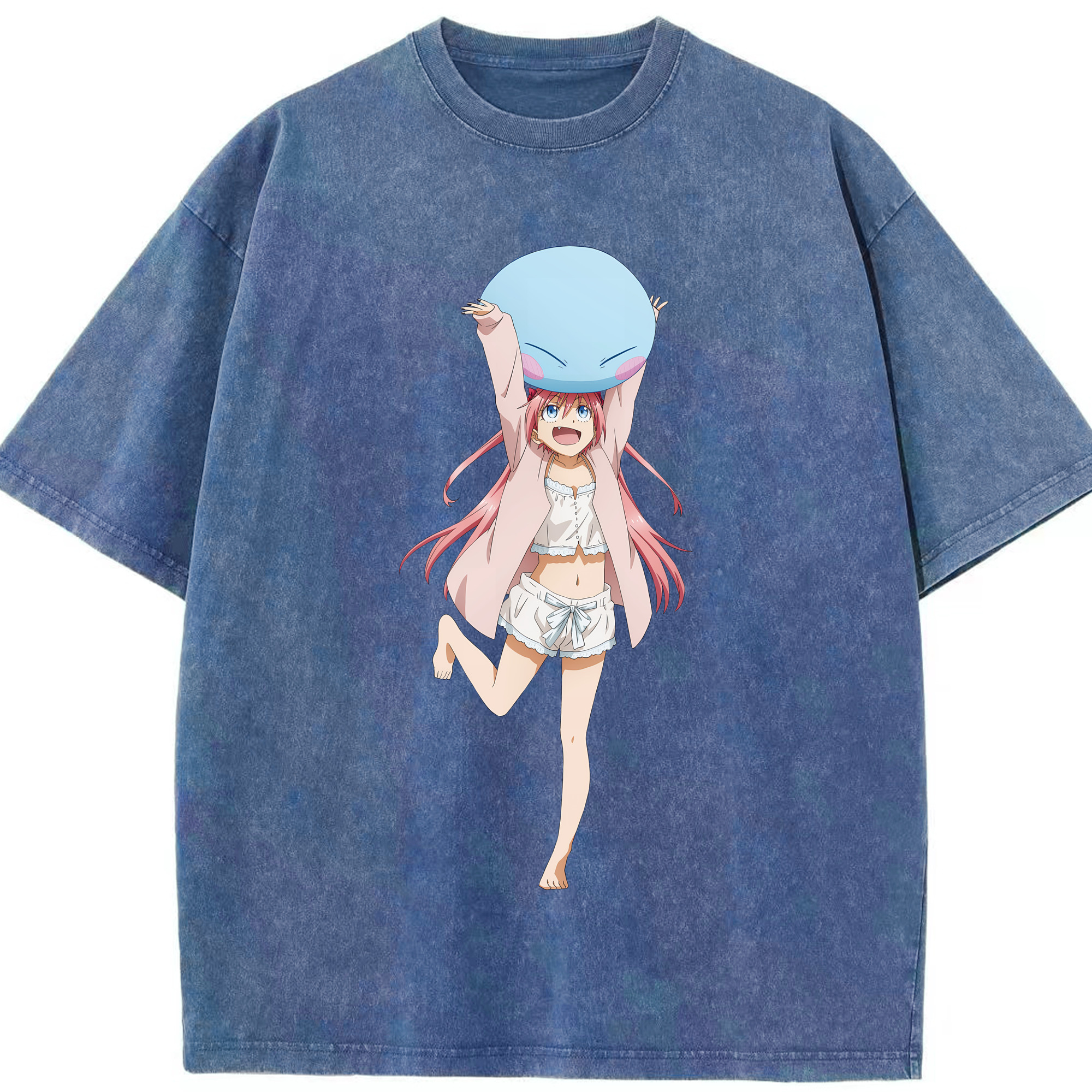 （画像用） 転スラ Regarding Reincarnated to Slime 綿100% ヴィンテージ風 半袖Tシャツ（フロントプリント）