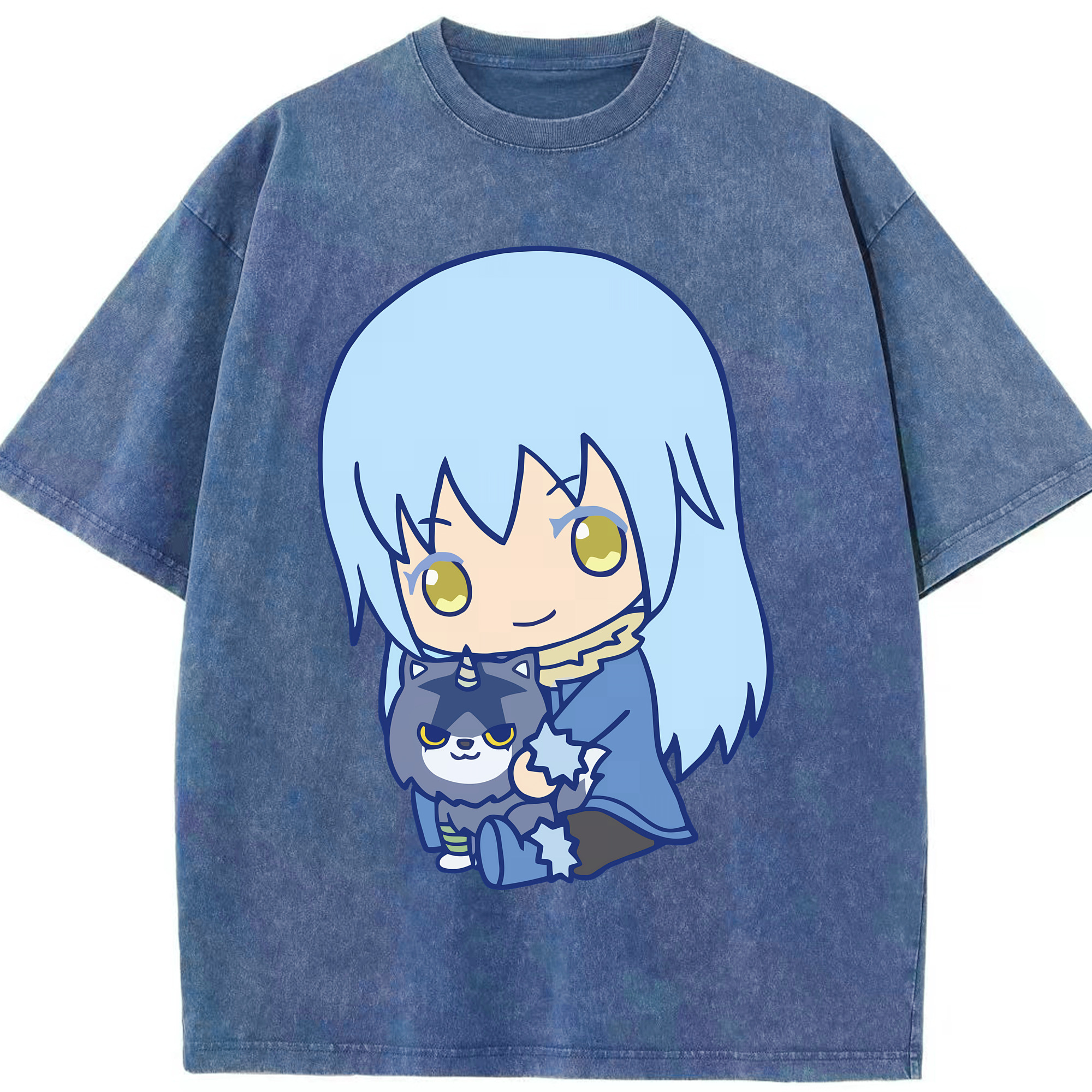 （画像用） 転スラ Regarding Reincarnated to Slime 綿100% ヴィンテージ風 半袖Tシャツ（フロントプリント）