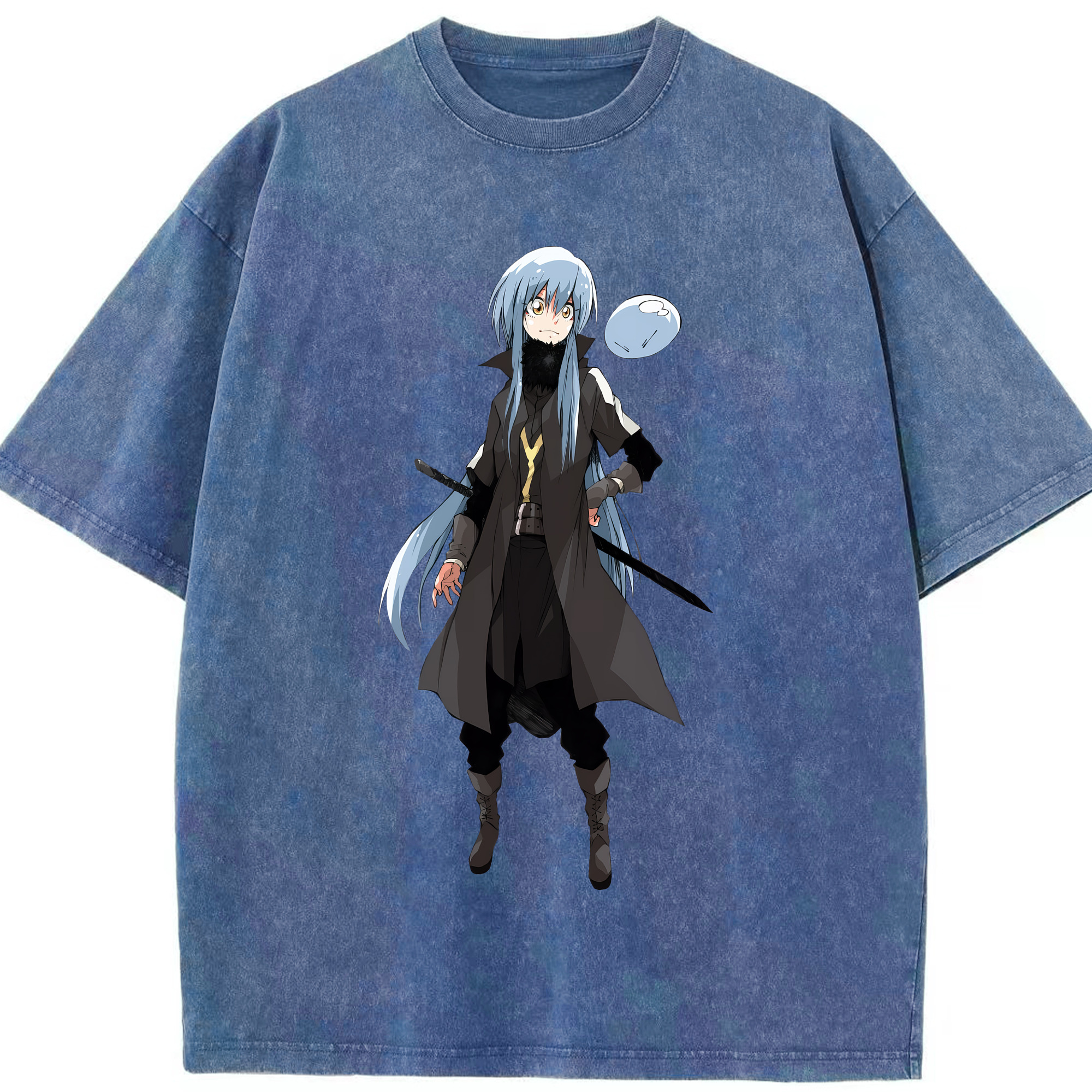 （画像用） 転スラ Regarding Reincarnated to Slime 綿100% ヴィンテージ風 半袖Tシャツ（フロントプリント）