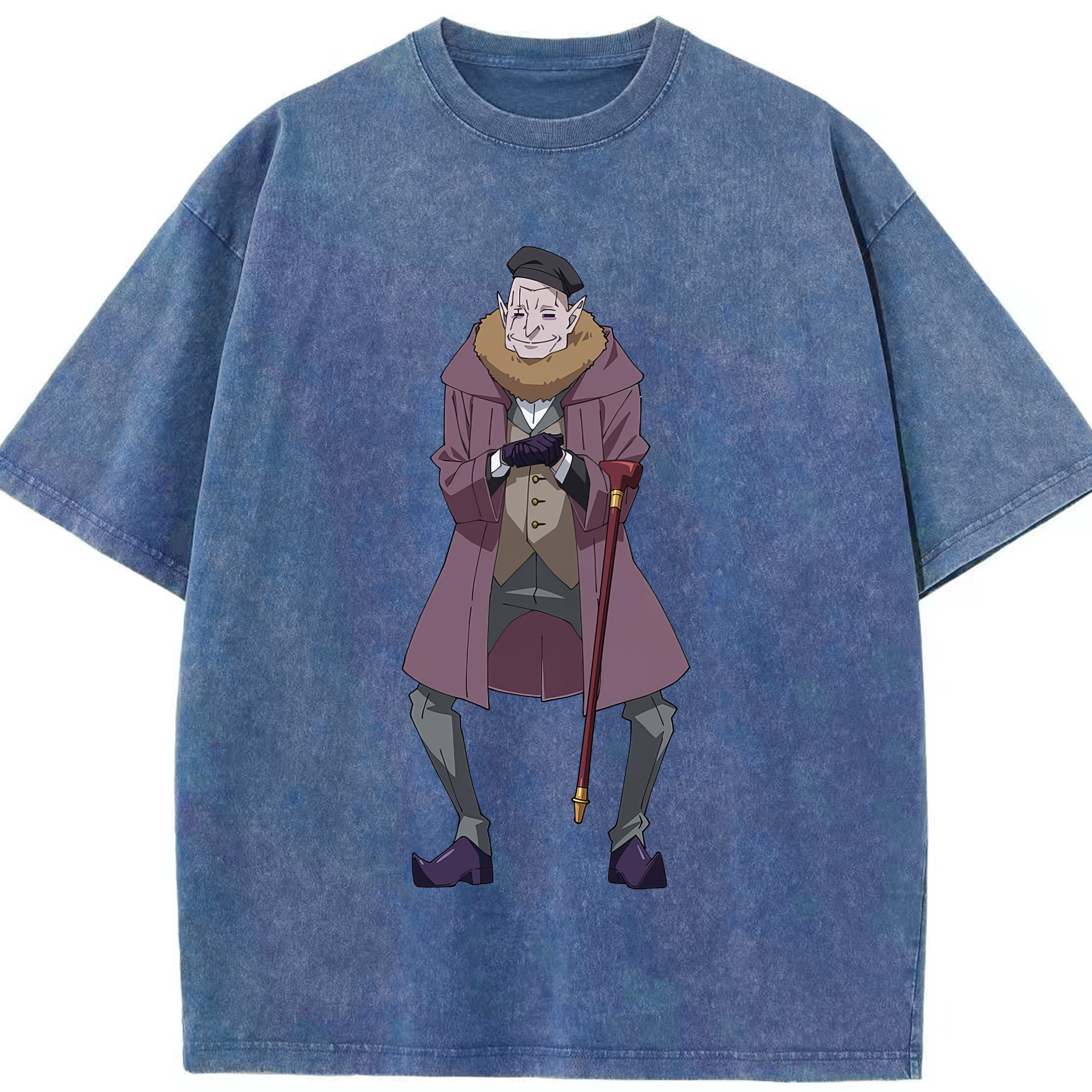 （画像用） 転スラ Regarding Reincarnated to Slime 綿100% ヴィンテージ風 半袖Tシャツ（フロントプリント）
