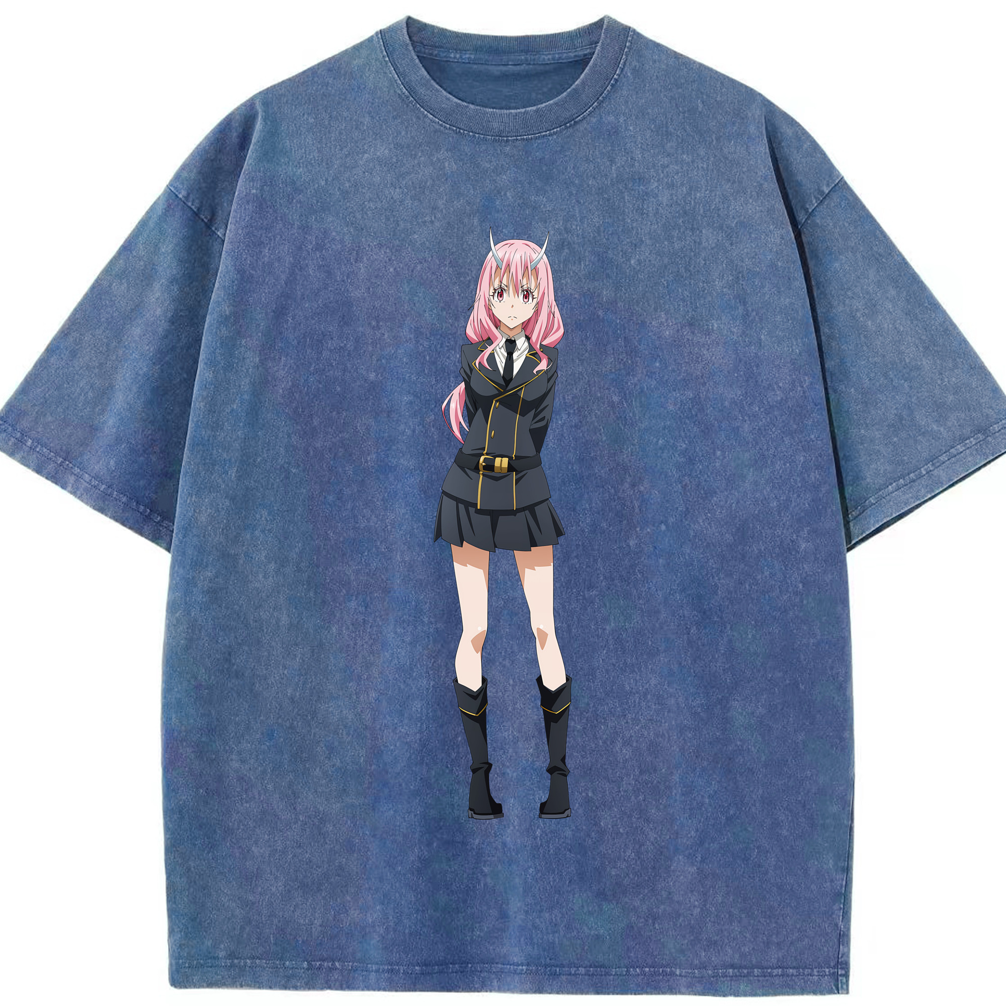（画像用） 転スラ Regarding Reincarnated to Slime 綿100% ヴィンテージ風 半袖Tシャツ（フロントプリント）