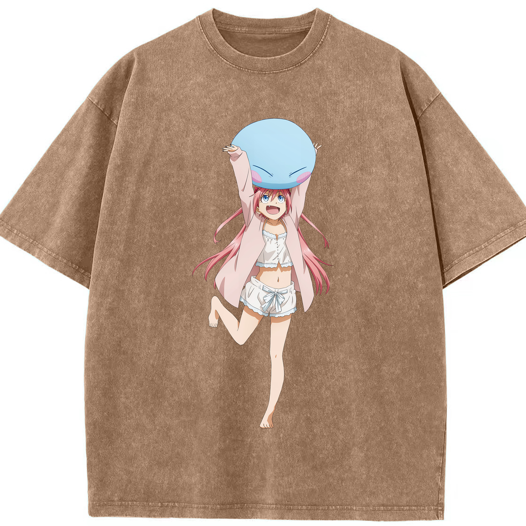 （画像用） 転スラ Regarding Reincarnated to Slime 綿100% ヴィンテージ風 半袖Tシャツ（フロントプリント）