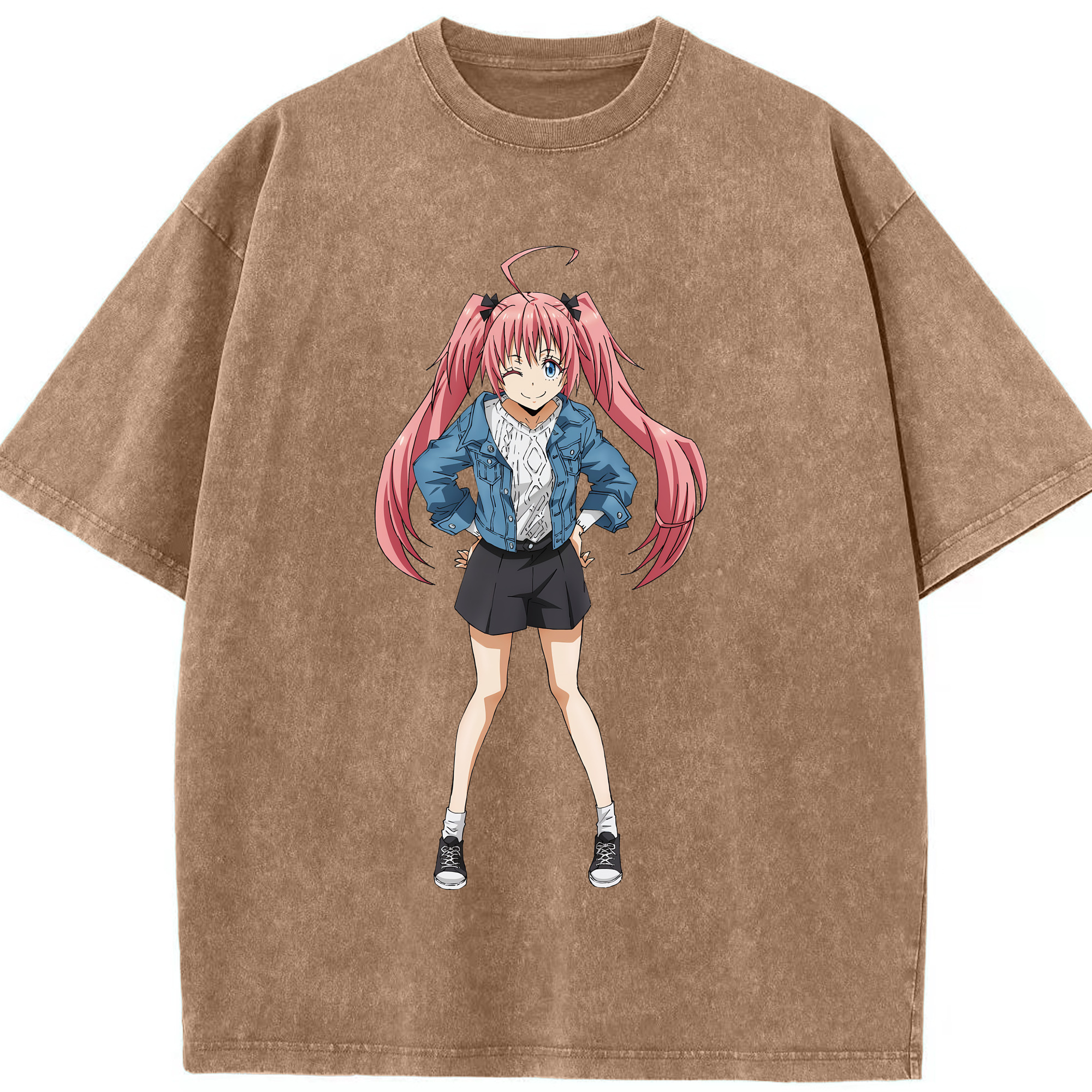 （画像用） 転スラ Regarding Reincarnated to Slime 綿100% ヴィンテージ風 半袖Tシャツ（フロントプリント）
