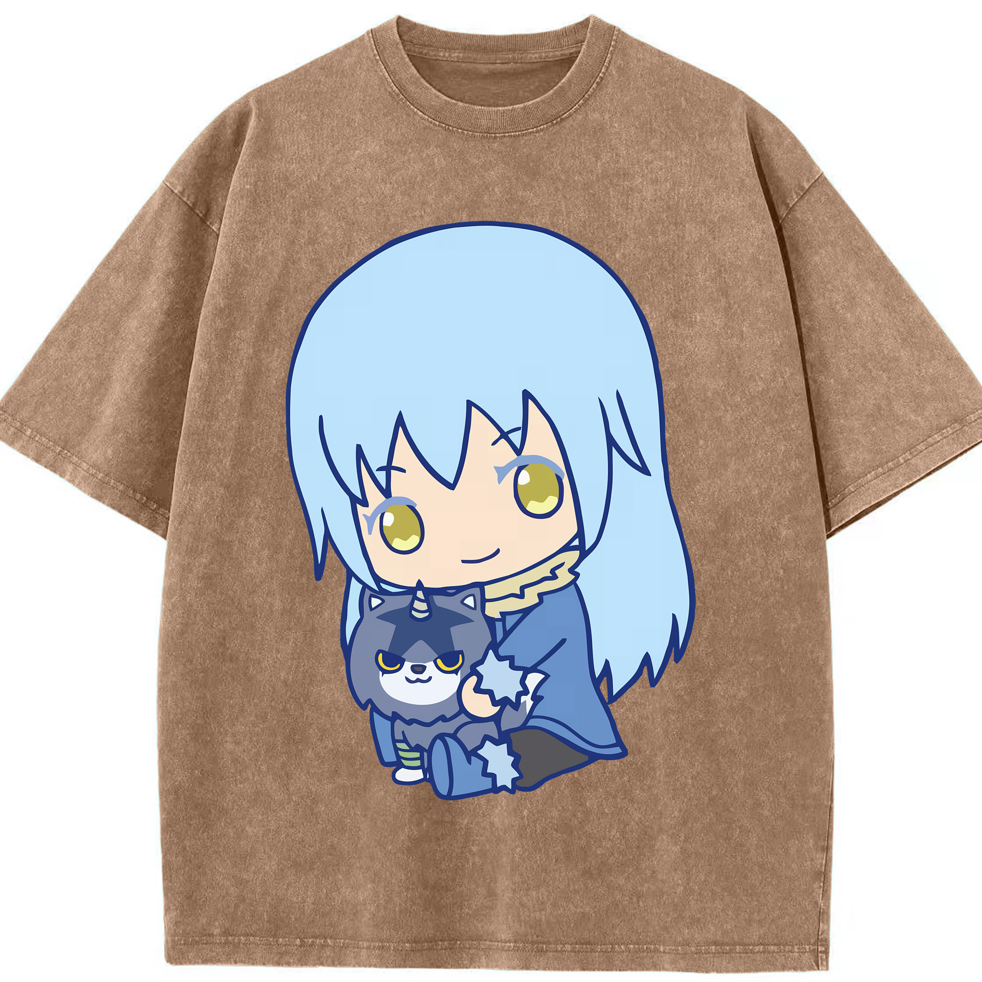（画像用） 転スラ Regarding Reincarnated to Slime 綿100% ヴィンテージ風 半袖Tシャツ（フロントプリント）