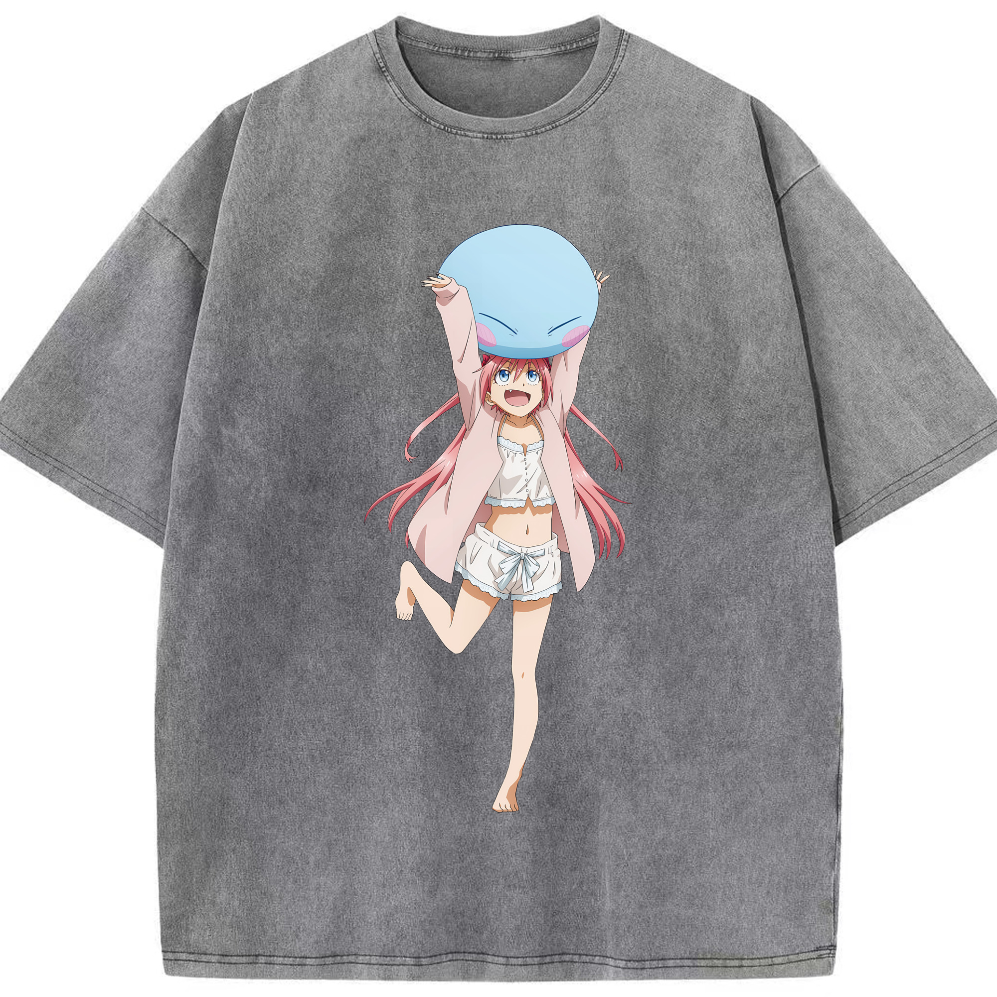 （画像用） 転スラ Regarding Reincarnated to Slime 綿100% ヴィンテージ風 半袖Tシャツ（フロントプリント）