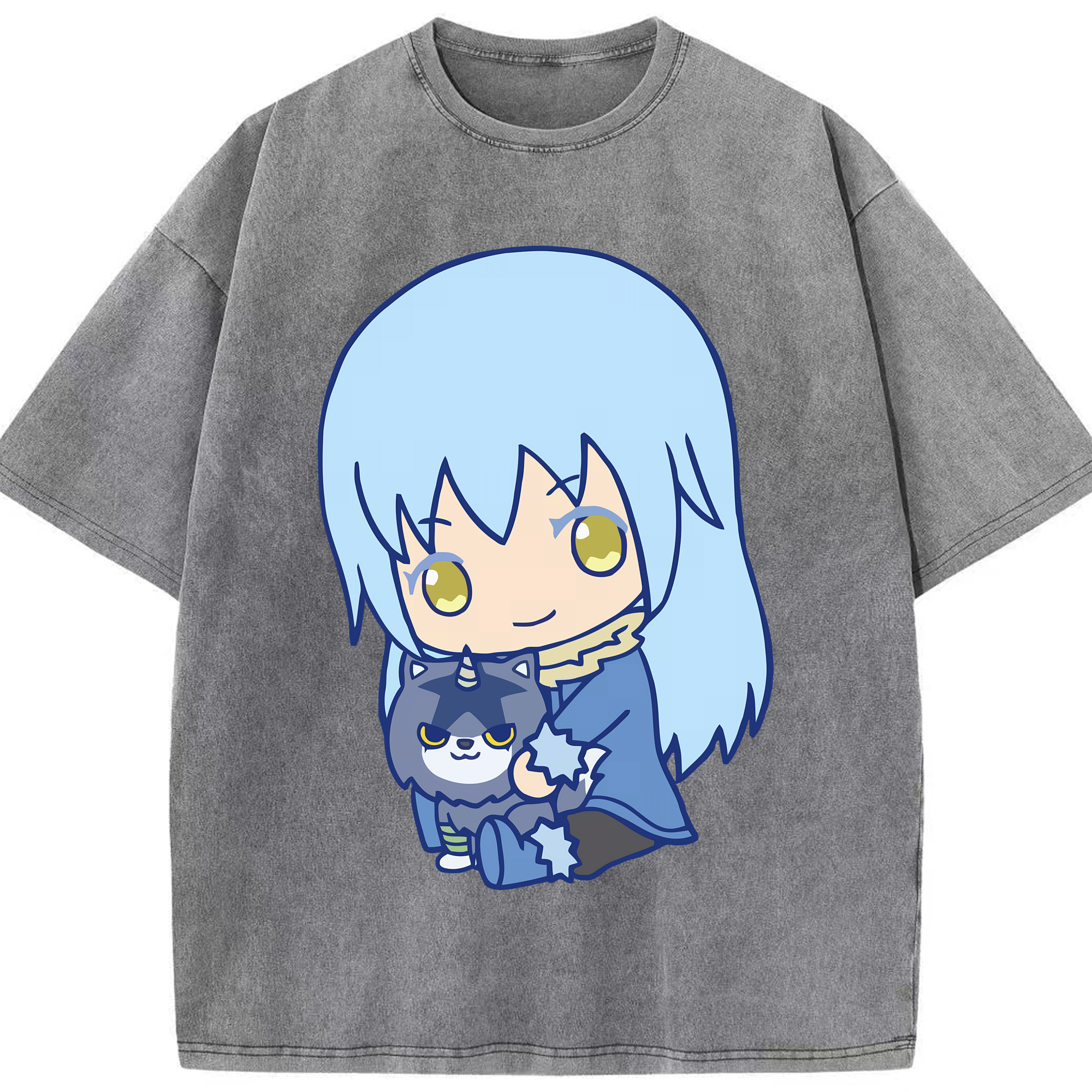 （画像用） 転スラ Regarding Reincarnated to Slime 綿100% ヴィンテージ風 半袖Tシャツ（フロントプリント）