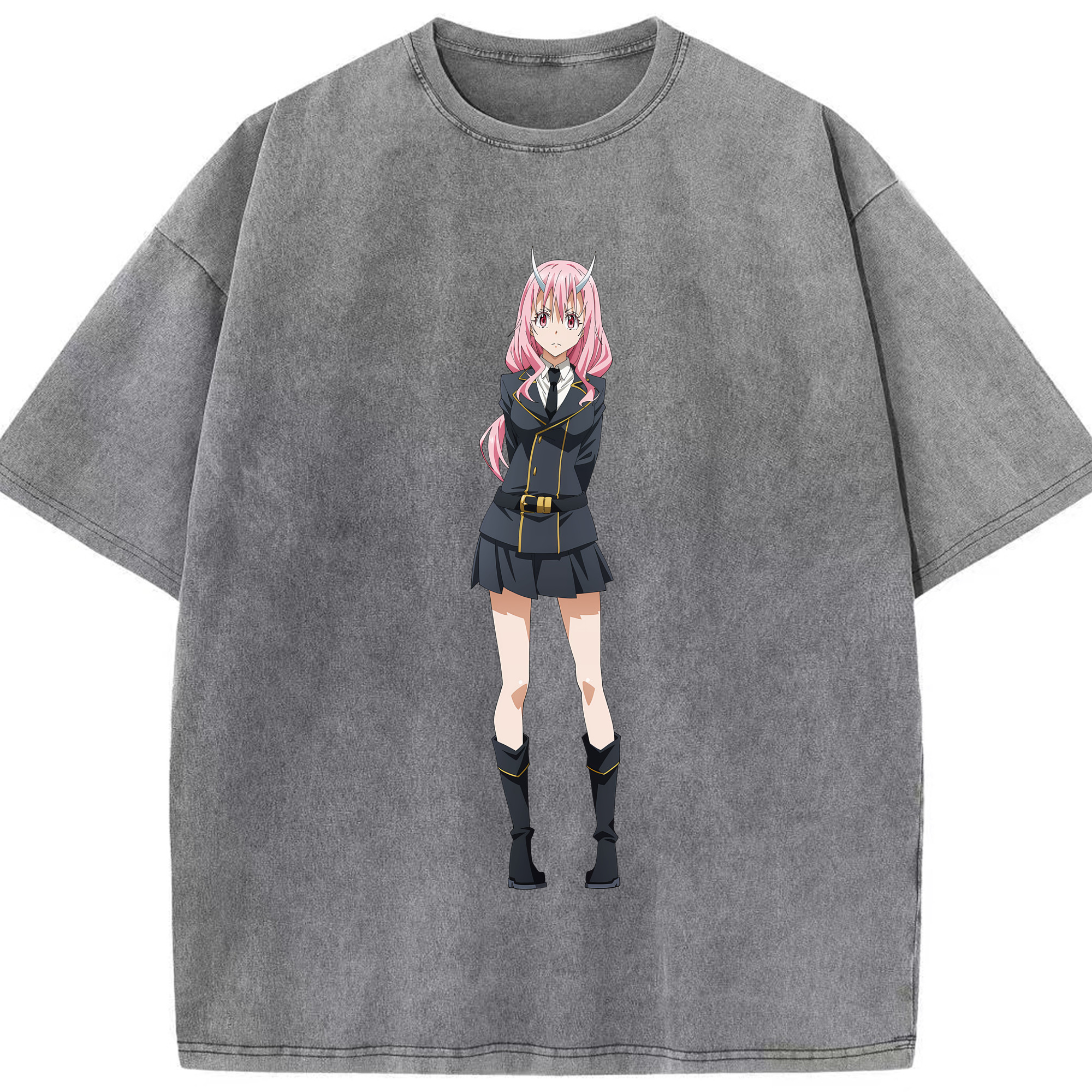 （画像用） 転スラ Regarding Reincarnated to Slime 綿100% ヴィンテージ風 半袖Tシャツ（フロントプリント）