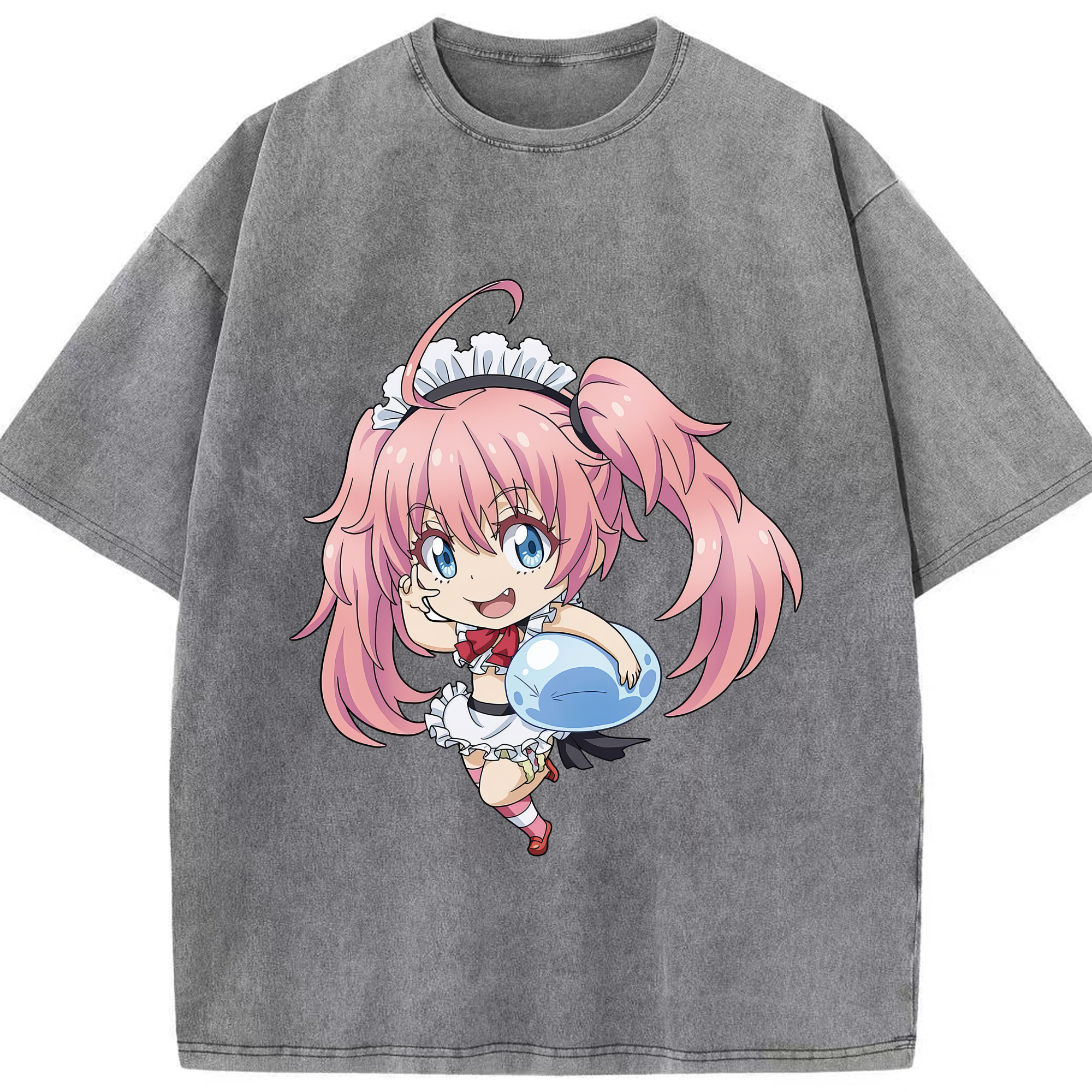（画像用） 転スラ Regarding Reincarnated to Slime 綿100% ヴィンテージ風 半袖Tシャツ（フロントプリント）