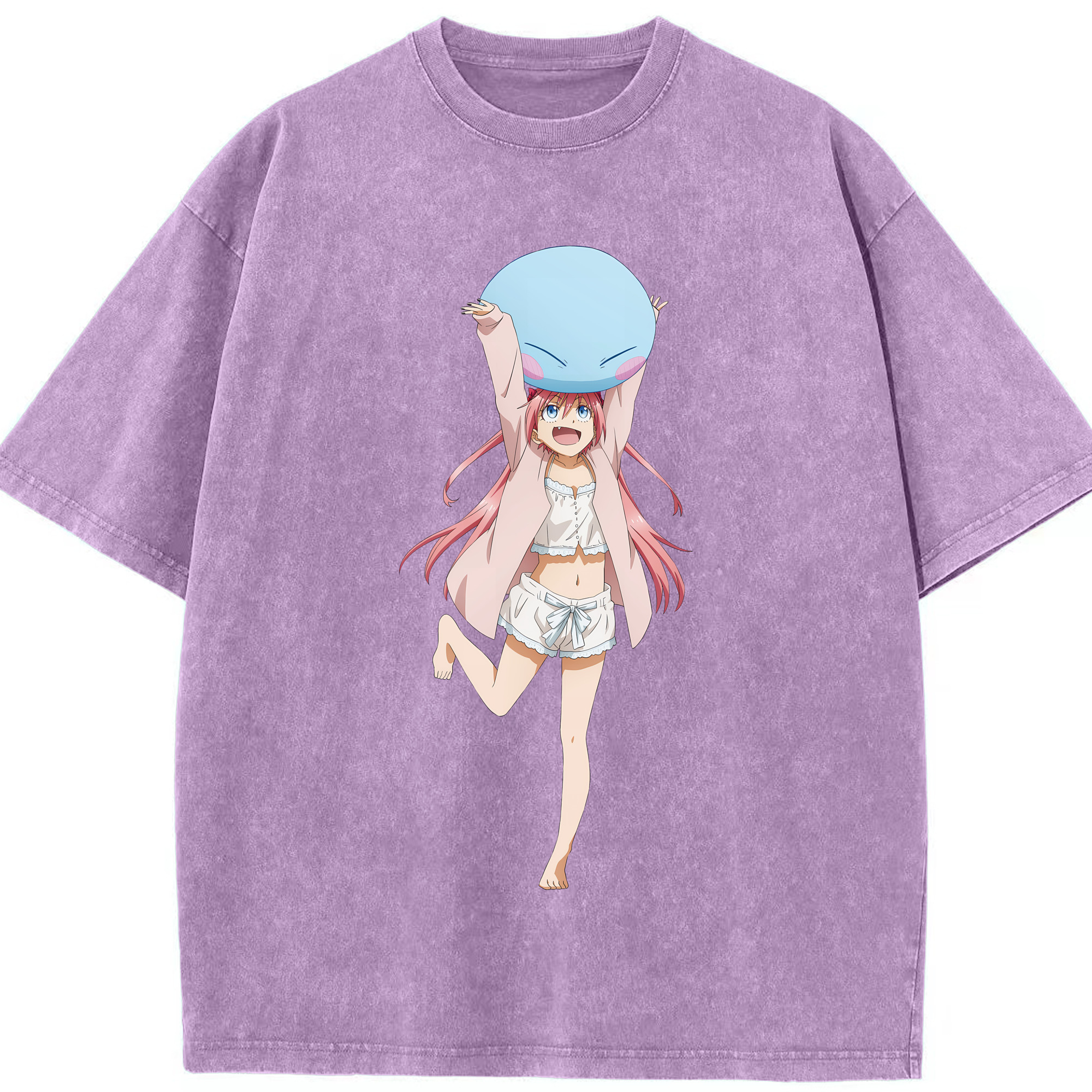 （画像用） 転スラ Regarding Reincarnated to Slime 綿100% ヴィンテージ風 半袖Tシャツ（フロントプリント）