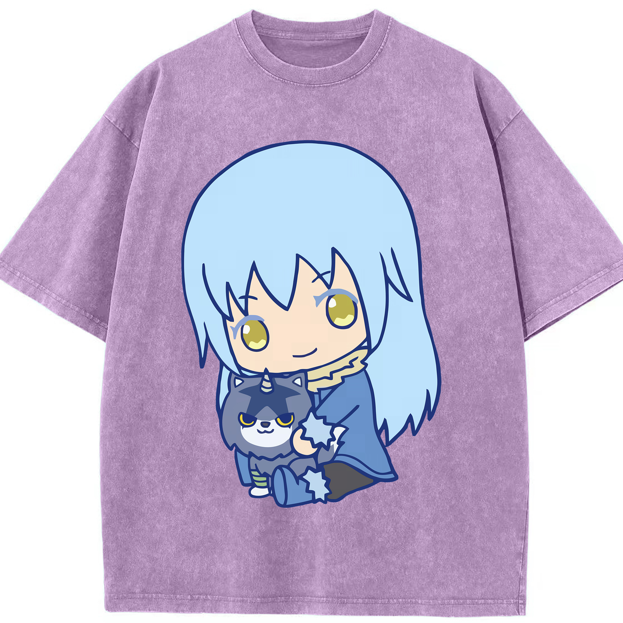 （画像用） 転スラ Regarding Reincarnated to Slime 綿100% ヴィンテージ風 半袖Tシャツ（フロントプリント）