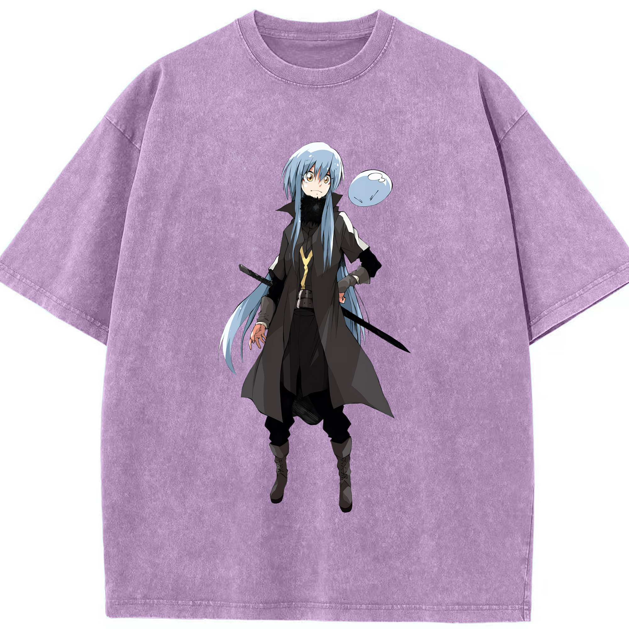 （画像用） 転スラ Regarding Reincarnated to Slime 綿100% ヴィンテージ風 半袖Tシャツ（フロントプリント）