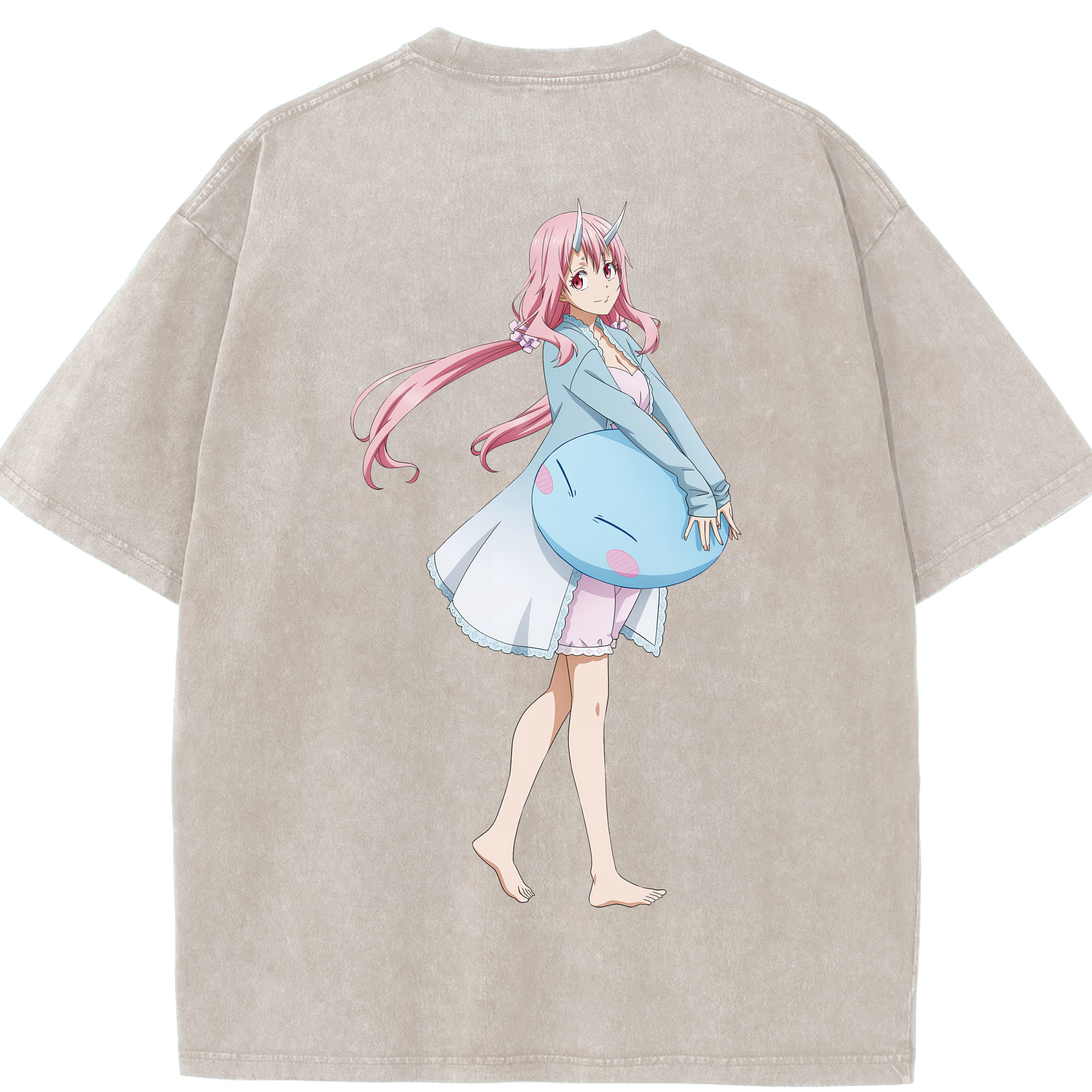 （画像用） 転スラ Regarding Reincarnated to Slime 綿100% ヴィンテージ風 半袖Tシャツ（背面プリント）