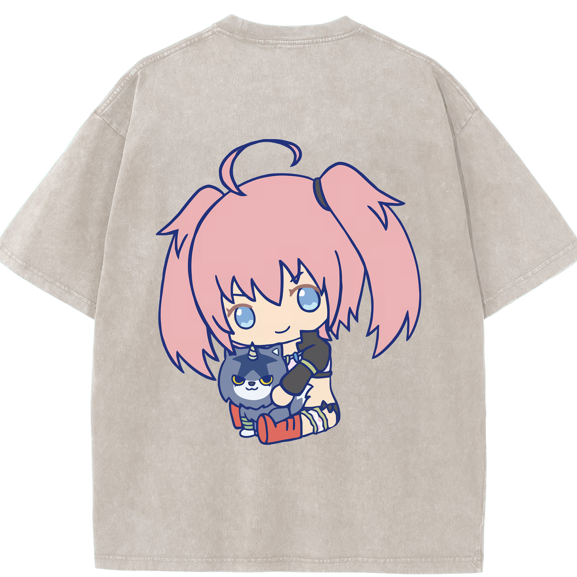 （画像用） 転スラ Regarding Reincarnated to Slime 綿100% ヴィンテージ風 半袖Tシャツ（背面プリント）