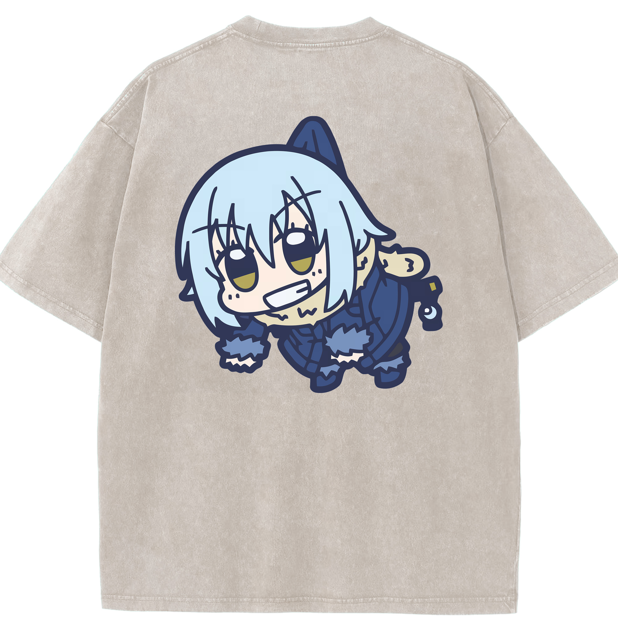 （画像用） 転スラ Regarding Reincarnated to Slime 綿100% ヴィンテージ風 半袖Tシャツ（背面プリント）