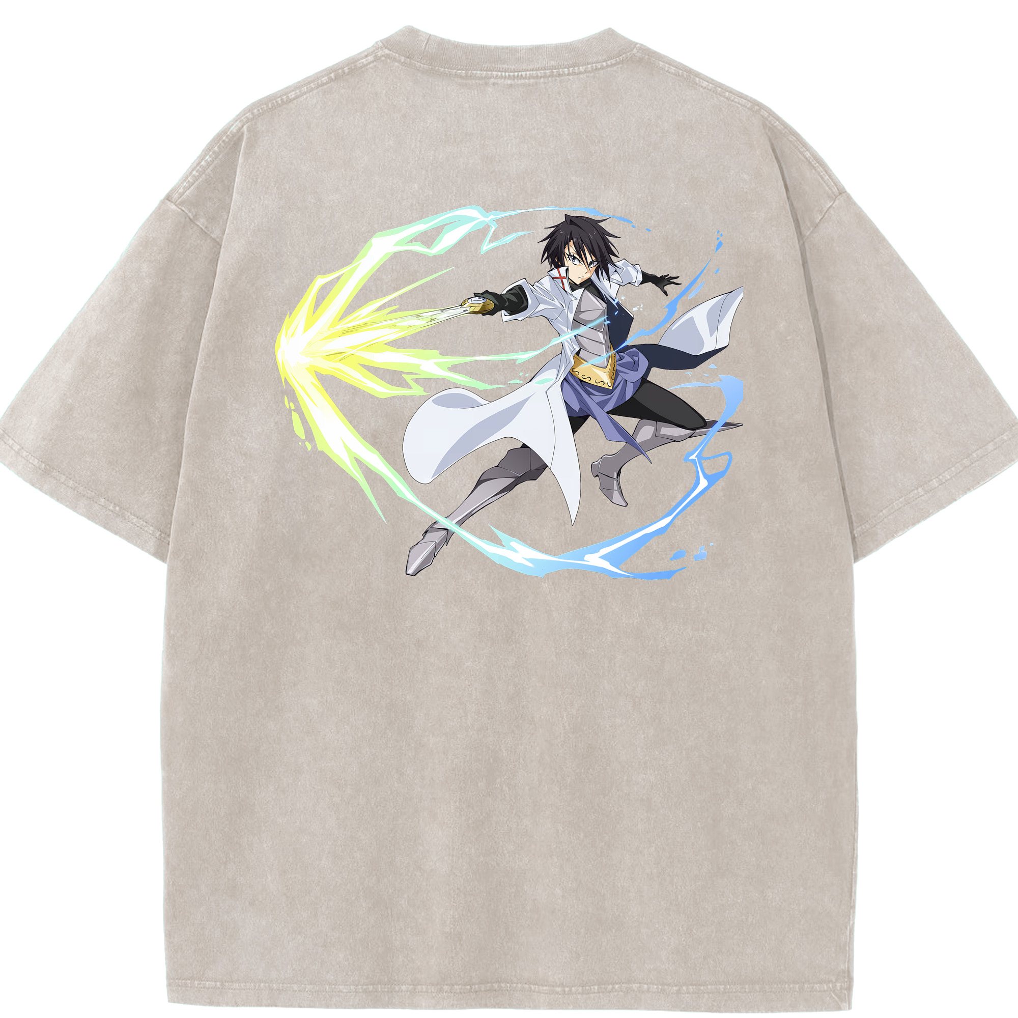 （画像用） 転スラ Regarding Reincarnated to Slime 綿100% ヴィンテージ風 半袖Tシャツ（背面プリント）
