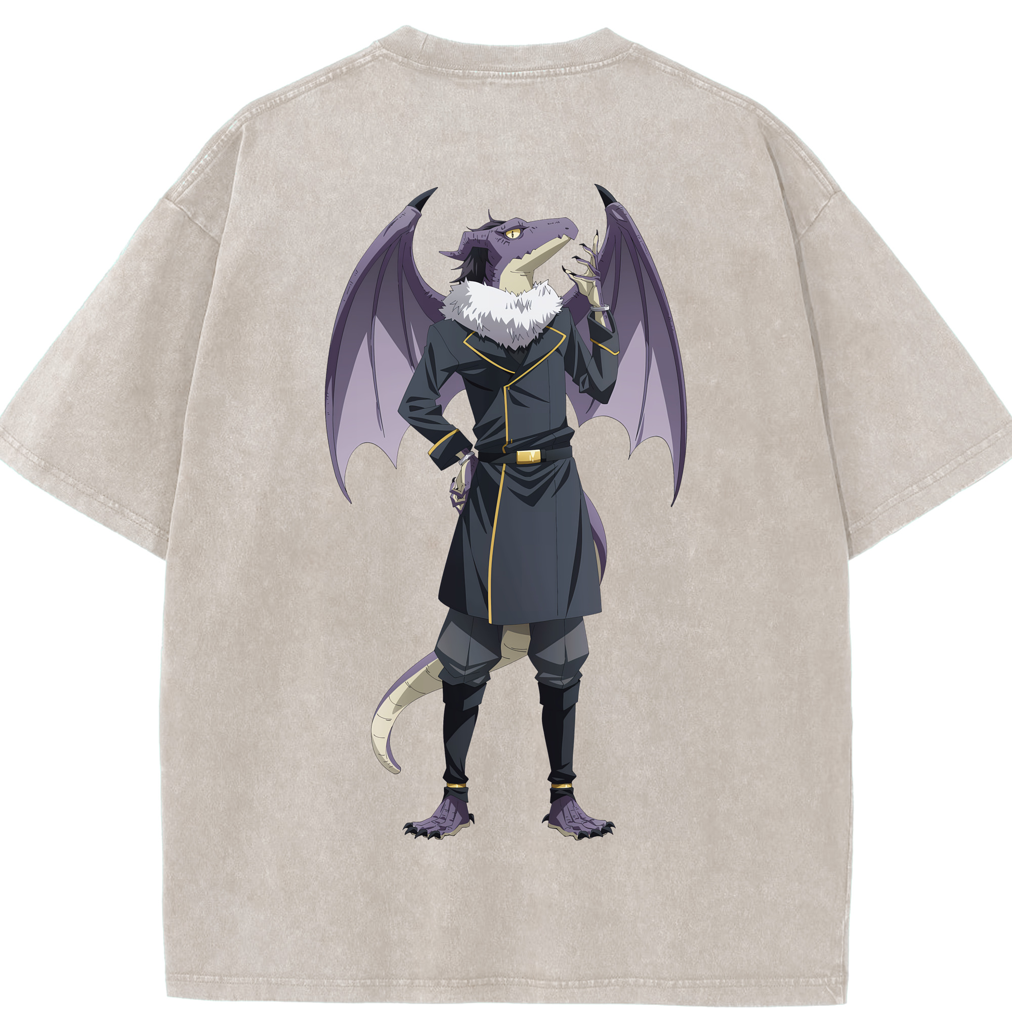（画像用） 転スラ Regarding Reincarnated to Slime 綿100% ヴィンテージ風 半袖Tシャツ（背面プリント）
