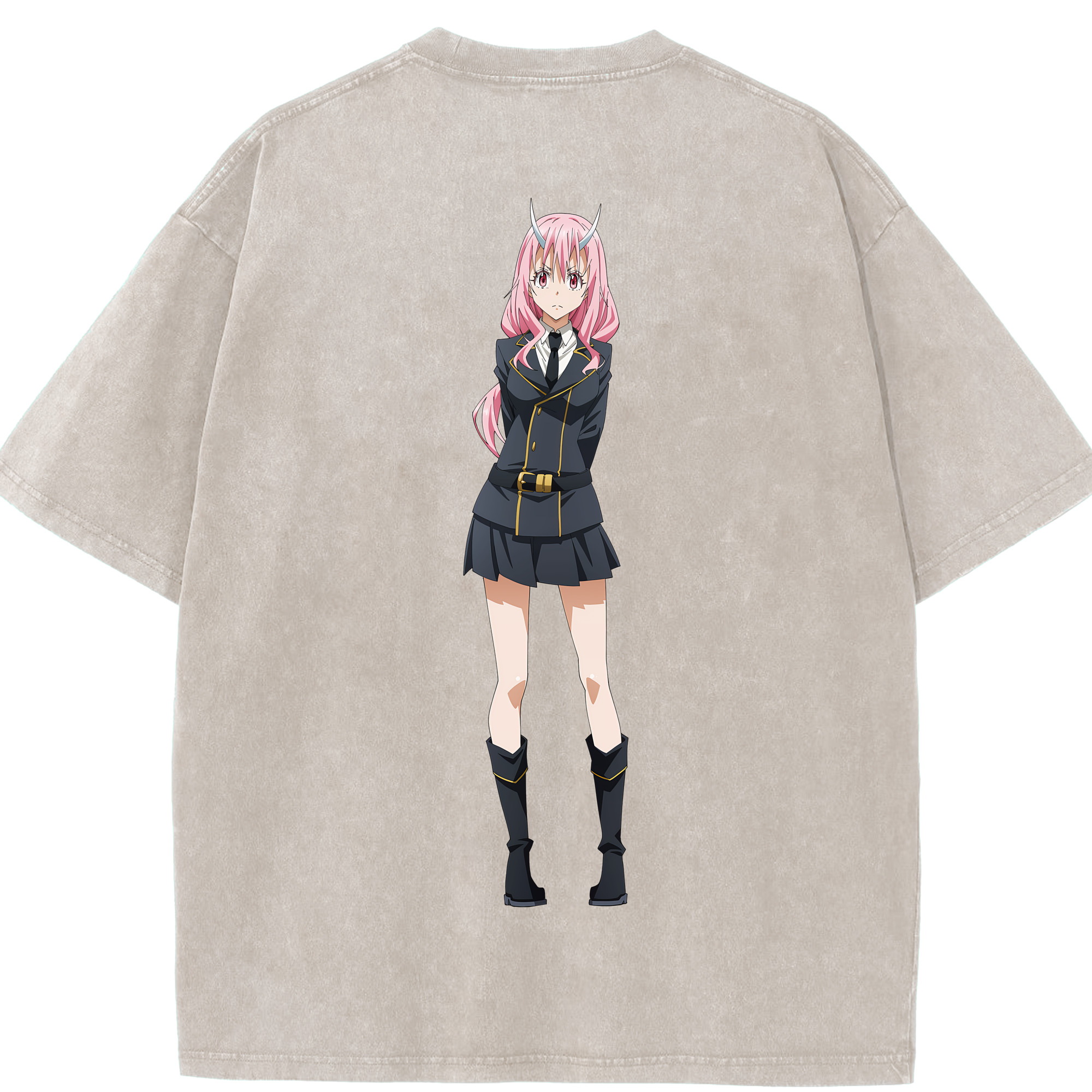 （画像用） 転スラ Regarding Reincarnated to Slime 綿100% ヴィンテージ風 半袖Tシャツ（背面プリント）
