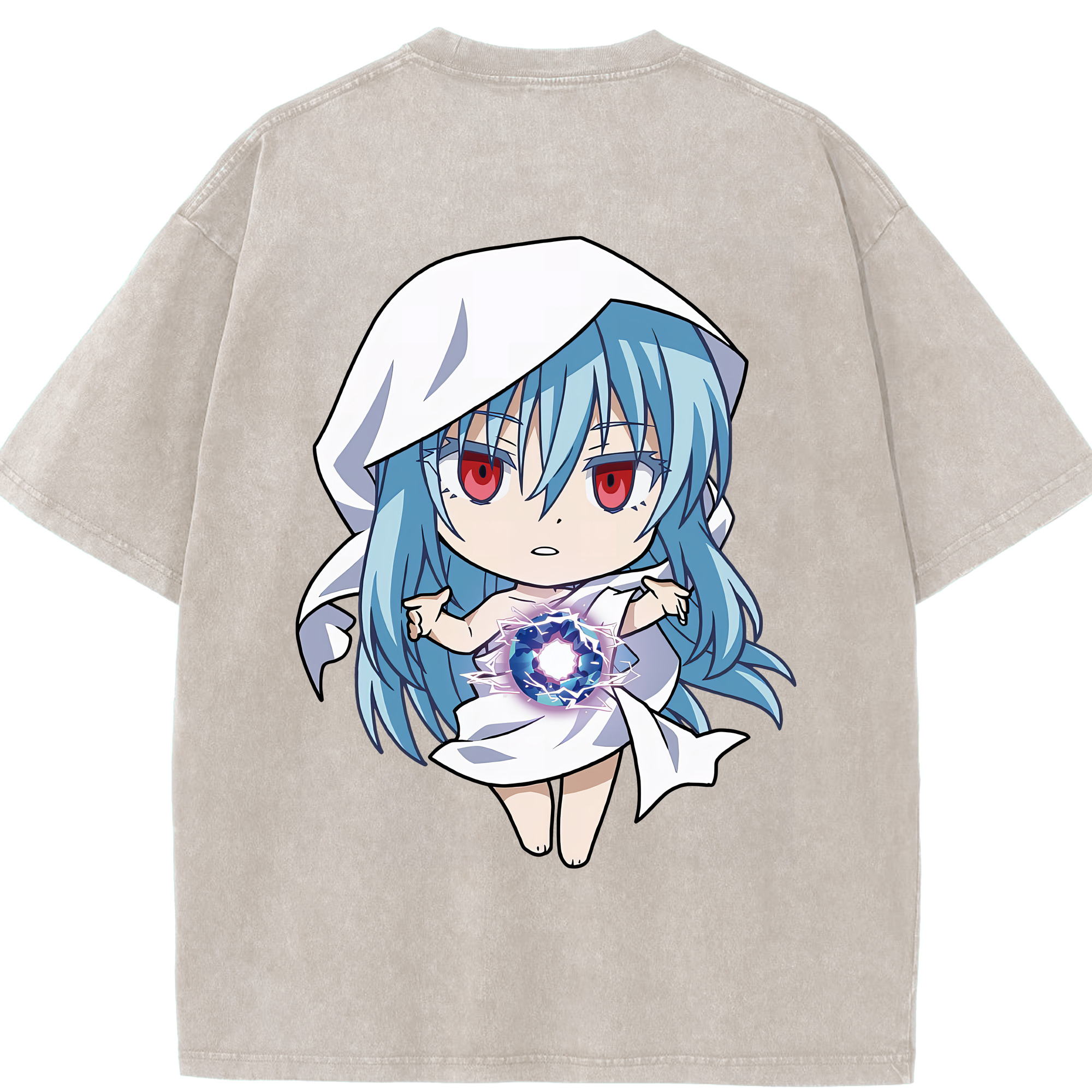 （画像用） 転スラ Regarding Reincarnated to Slime 綿100% ヴィンテージ風 半袖Tシャツ（背面プリント）