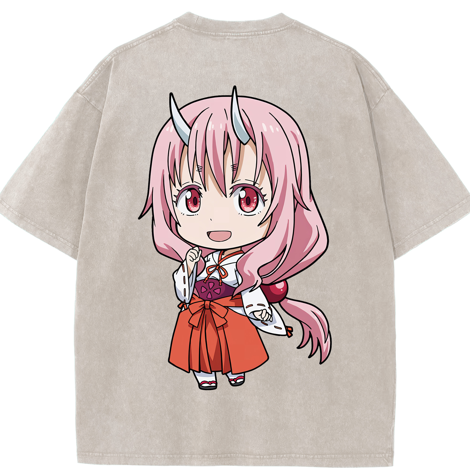（画像用） 転スラ Regarding Reincarnated to Slime 綿100% ヴィンテージ風 半袖Tシャツ（背面プリント）