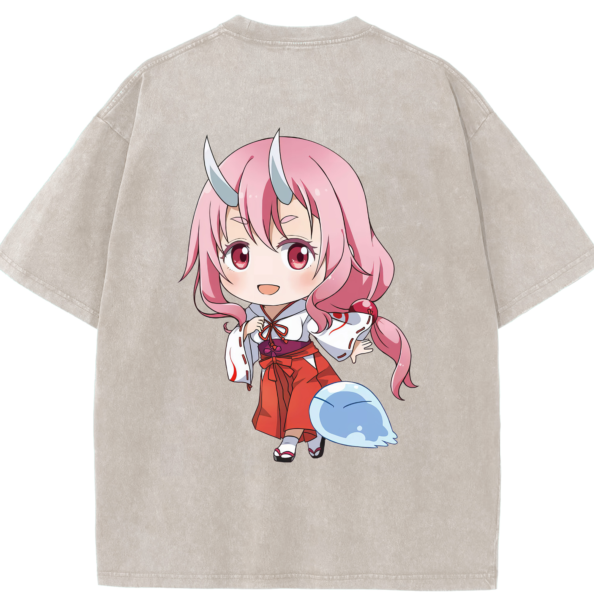 （画像用） 転スラ Regarding Reincarnated to Slime 綿100% ヴィンテージ風 半袖Tシャツ（背面プリント）