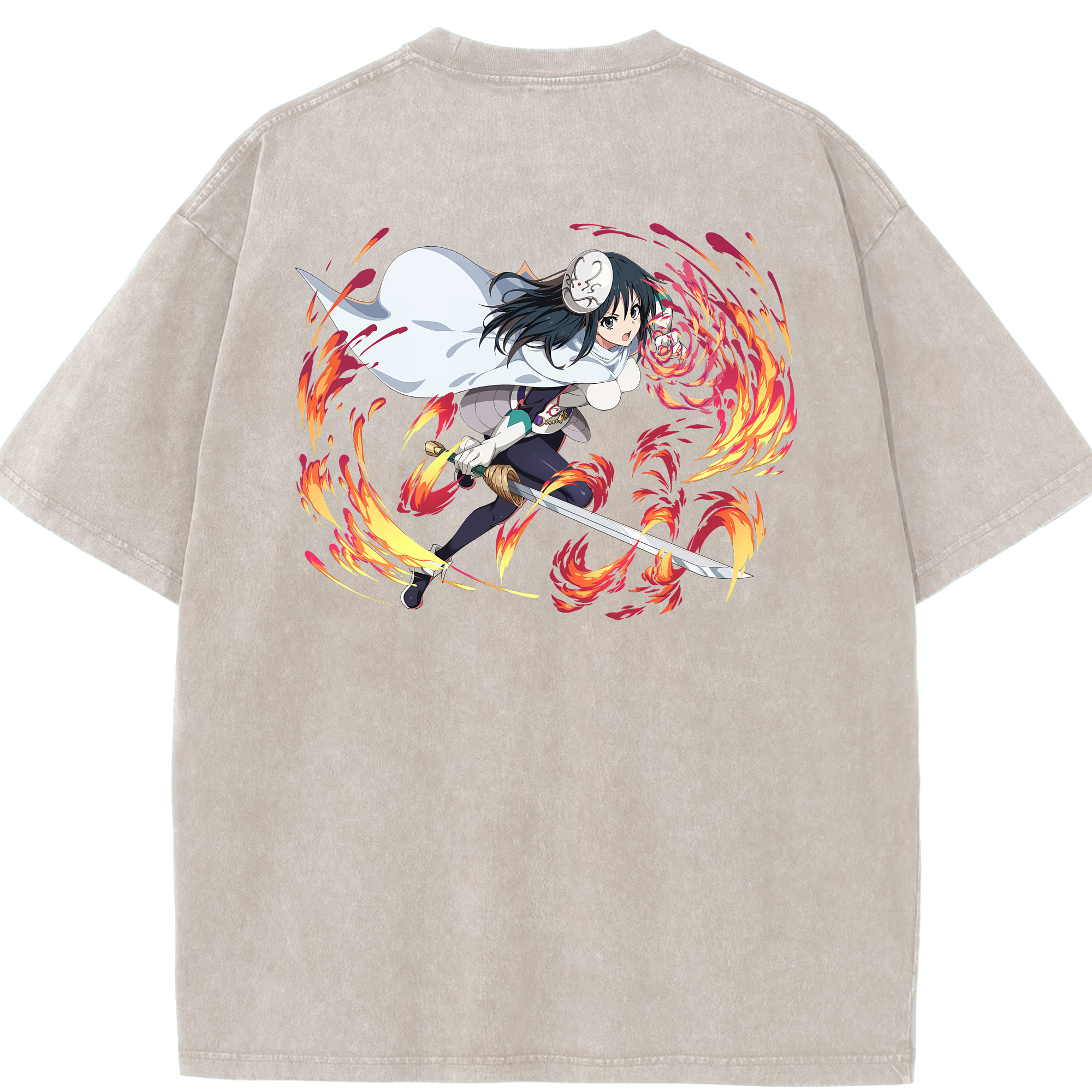 （画像用） 転スラ Regarding Reincarnated to Slime 綿100% ヴィンテージ風 半袖Tシャツ（背面プリント）