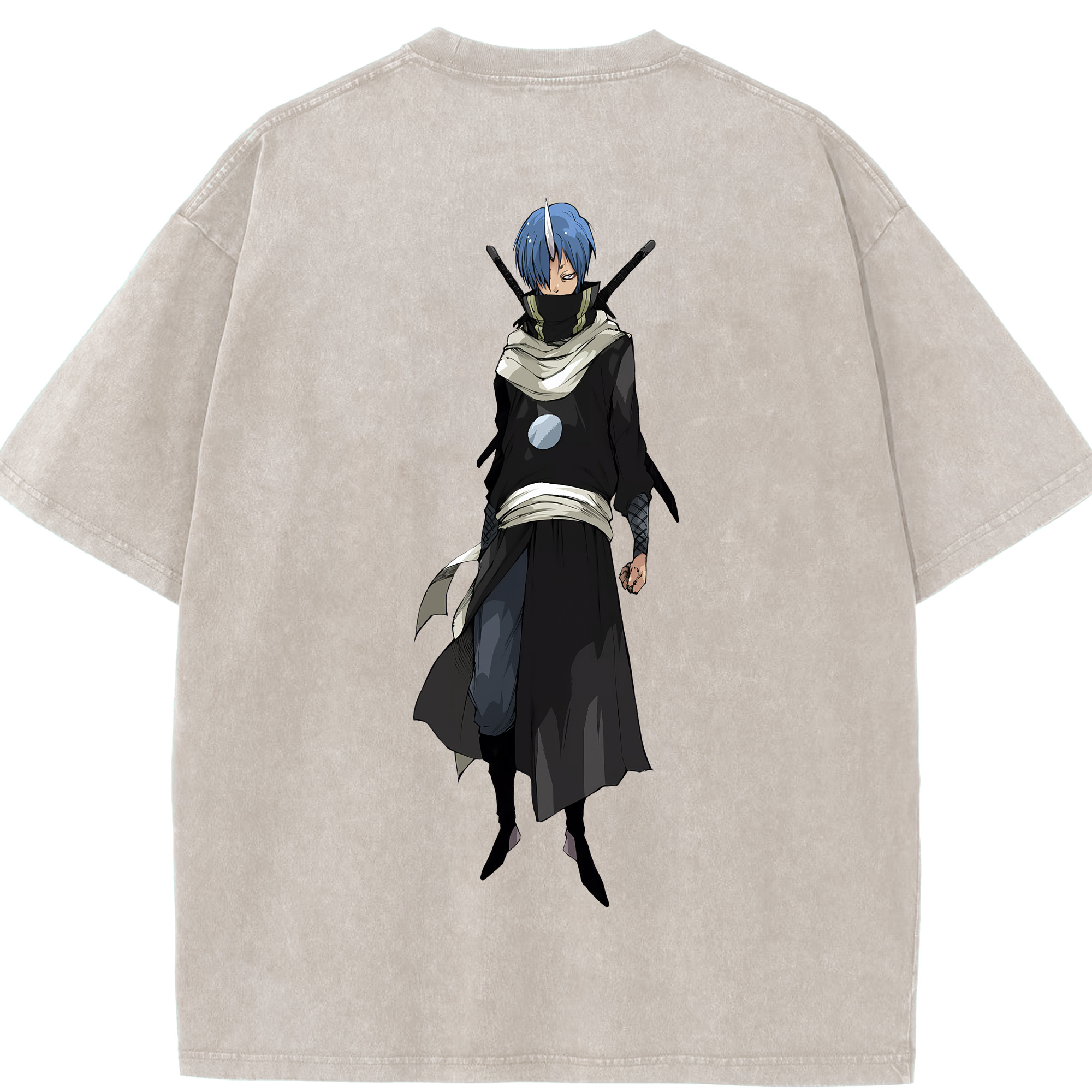（画像用） 転スラ Regarding Reincarnated to Slime 綿100% ヴィンテージ風 半袖Tシャツ（背面プリント）