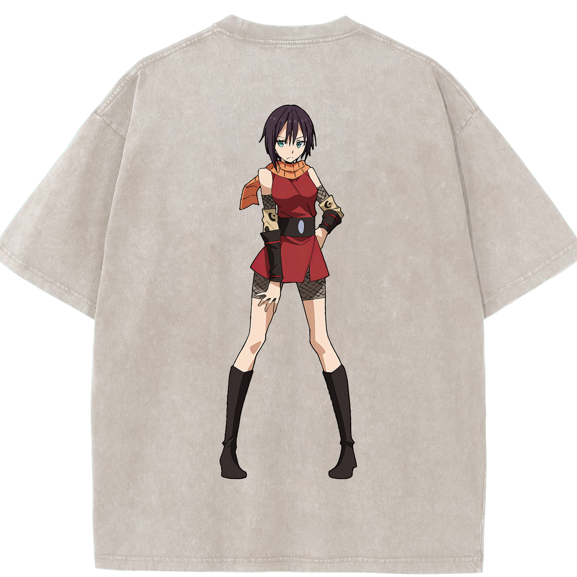 （画像用） 転スラ Regarding Reincarnated to Slime 綿100% ヴィンテージ風 半袖Tシャツ（背面プリント）