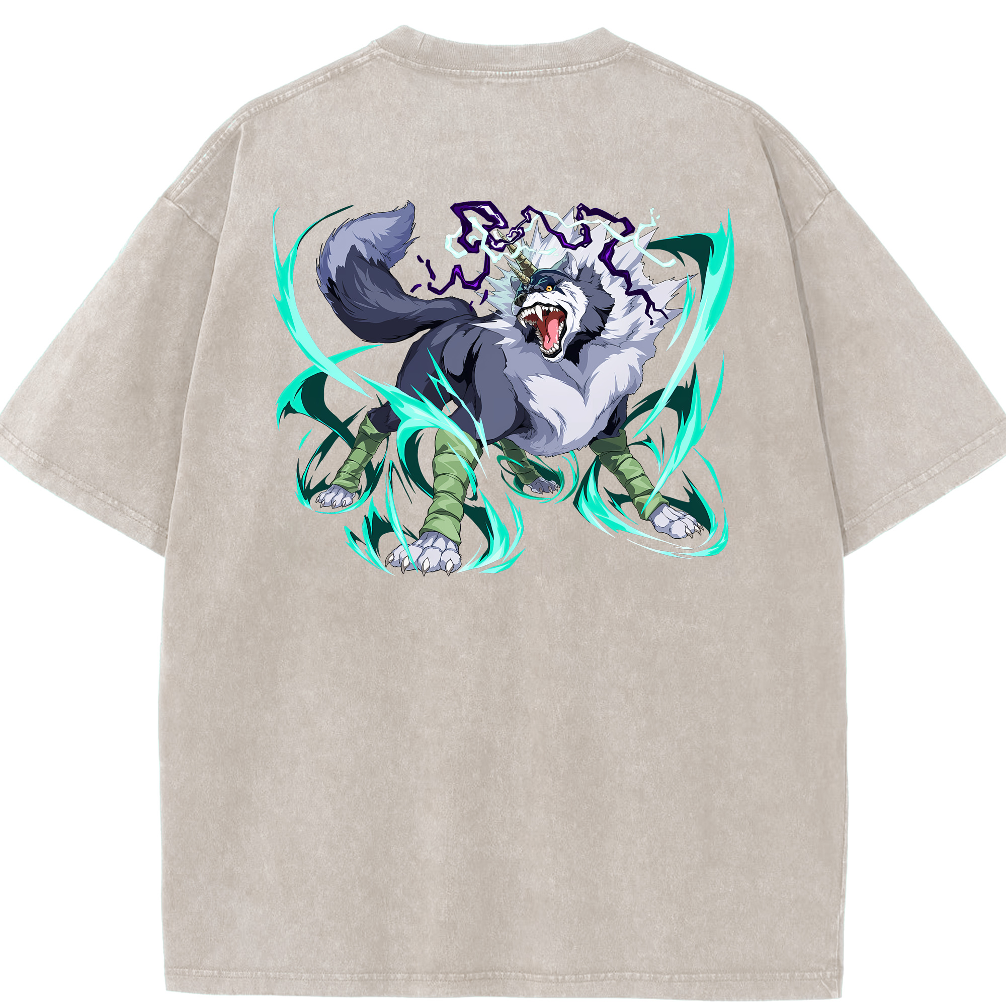 （画像用） 転スラ Regarding Reincarnated to Slime 綿100% ヴィンテージ風 半袖Tシャツ（背面プリント）