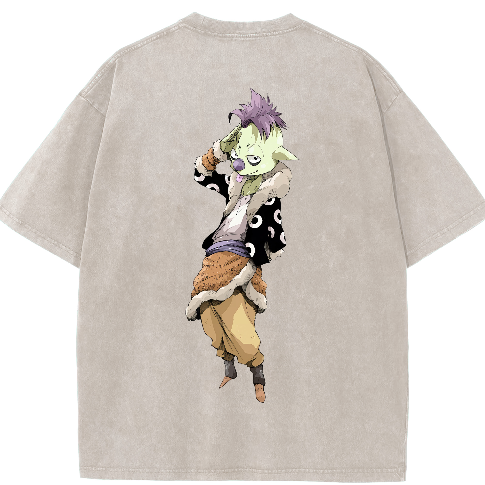 （画像用） 転スラ Regarding Reincarnated to Slime 綿100% ヴィンテージ風 半袖Tシャツ（背面プリント）