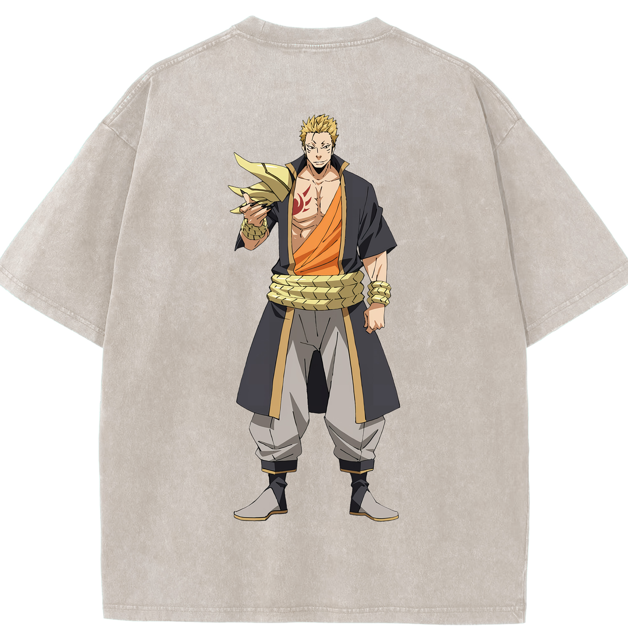 （画像用） 転スラ Regarding Reincarnated to Slime 綿100% ヴィンテージ風 半袖Tシャツ（背面プリント）