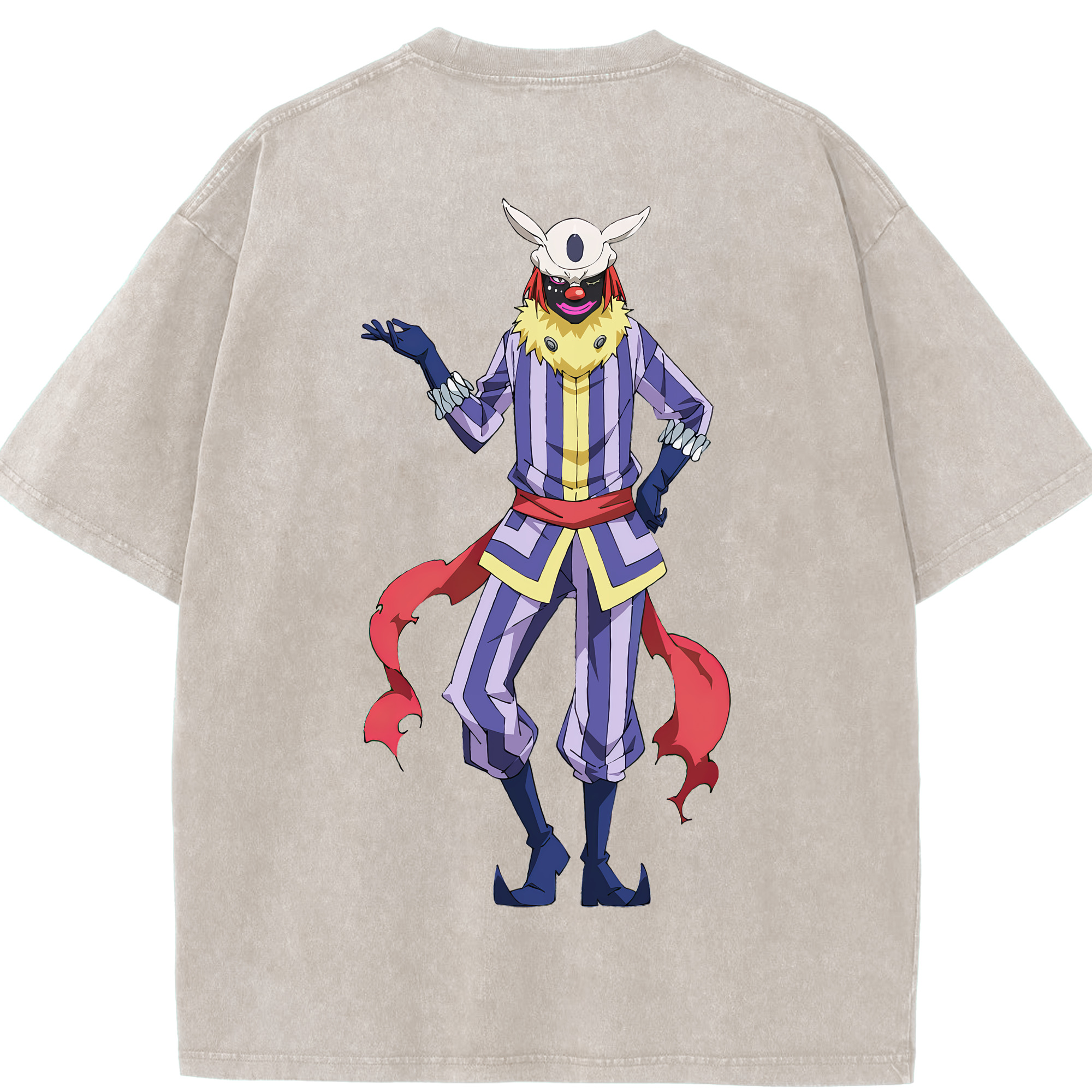 （画像用） 転スラ Regarding Reincarnated to Slime 綿100% ヴィンテージ風 半袖Tシャツ（背面プリント）