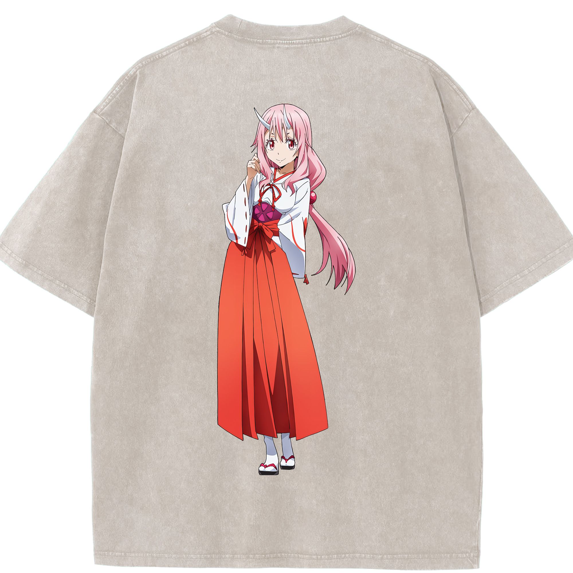 （画像用） 転スラ Regarding Reincarnated to Slime 綿100% ヴィンテージ風 半袖Tシャツ（背面プリント）