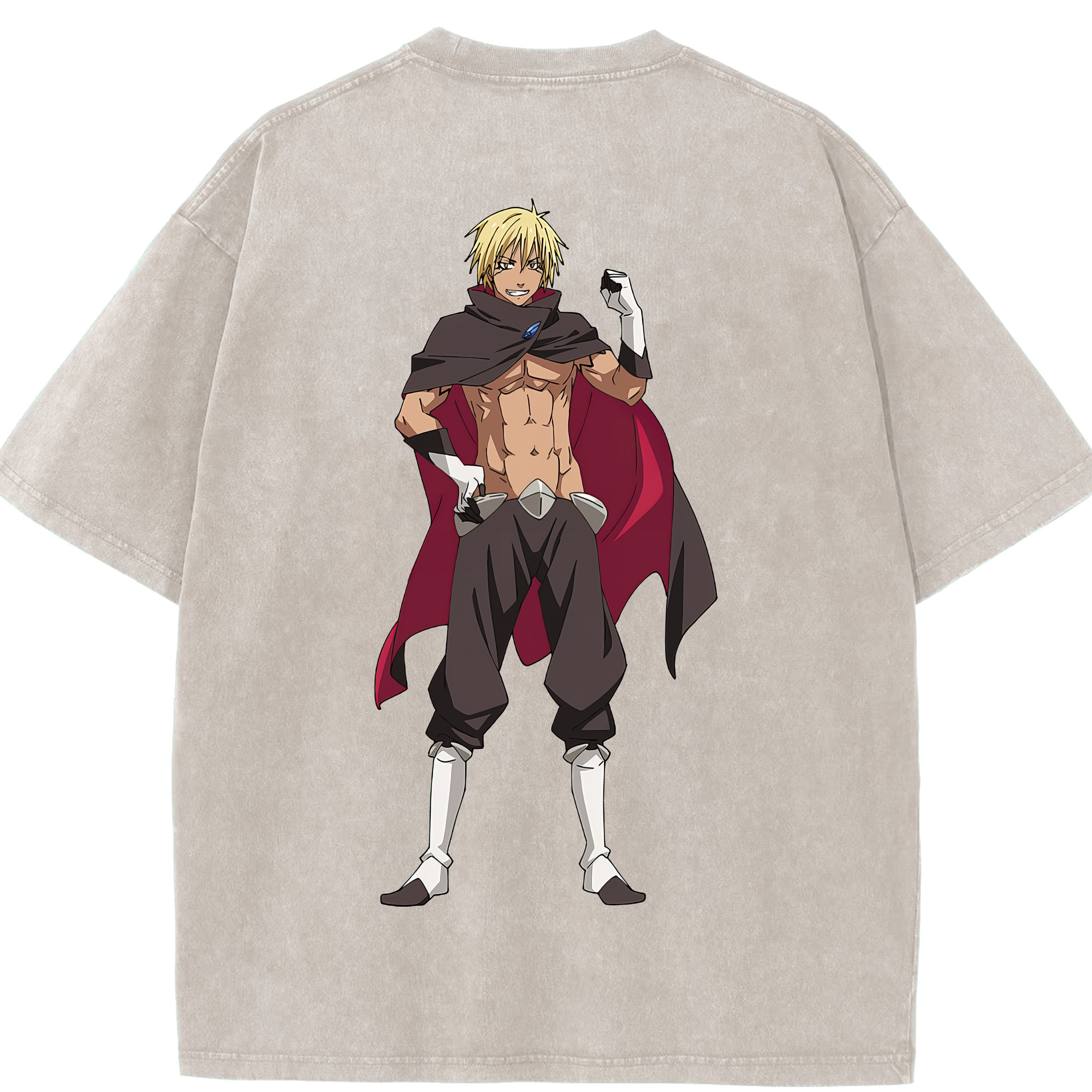 （画像用） 転スラ Regarding Reincarnated to Slime 綿100% ヴィンテージ風 半袖Tシャツ（背面プリント）