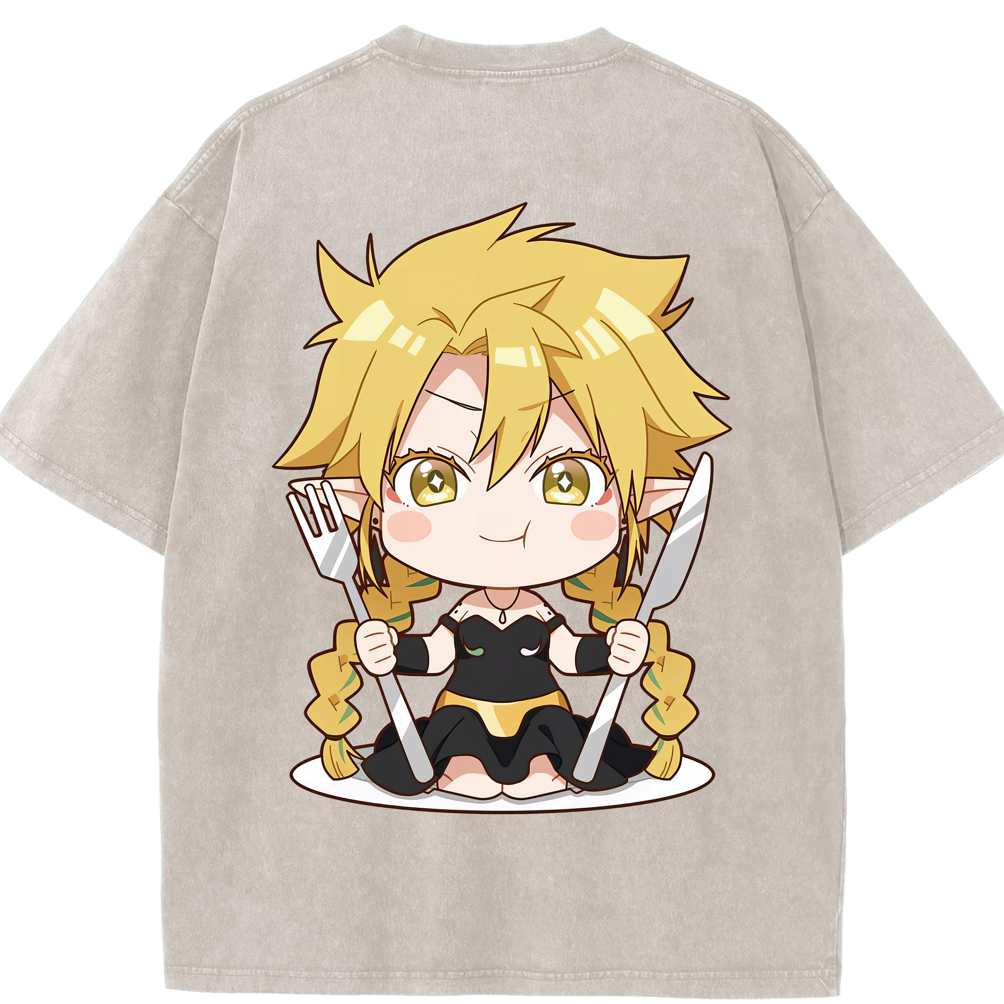（画像用） 転スラ Regarding Reincarnated to Slime 綿100% ヴィンテージ風 半袖Tシャツ（背面プリント）
