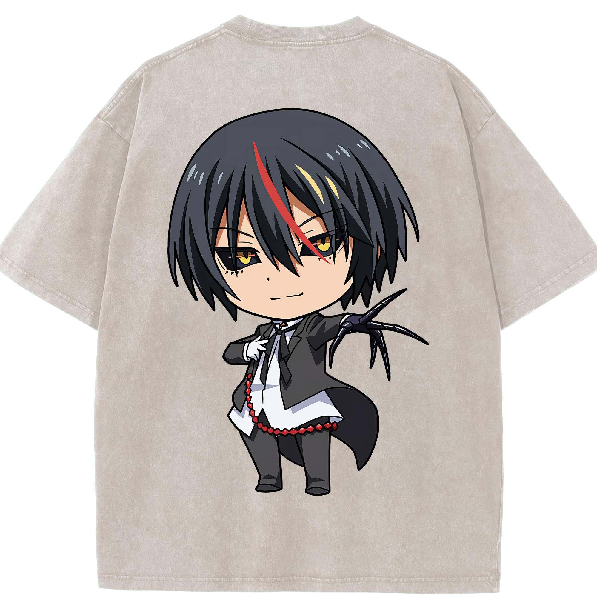 （画像用） 転スラ Regarding Reincarnated to Slime 綿100% ヴィンテージ風 半袖Tシャツ（背面プリント）
