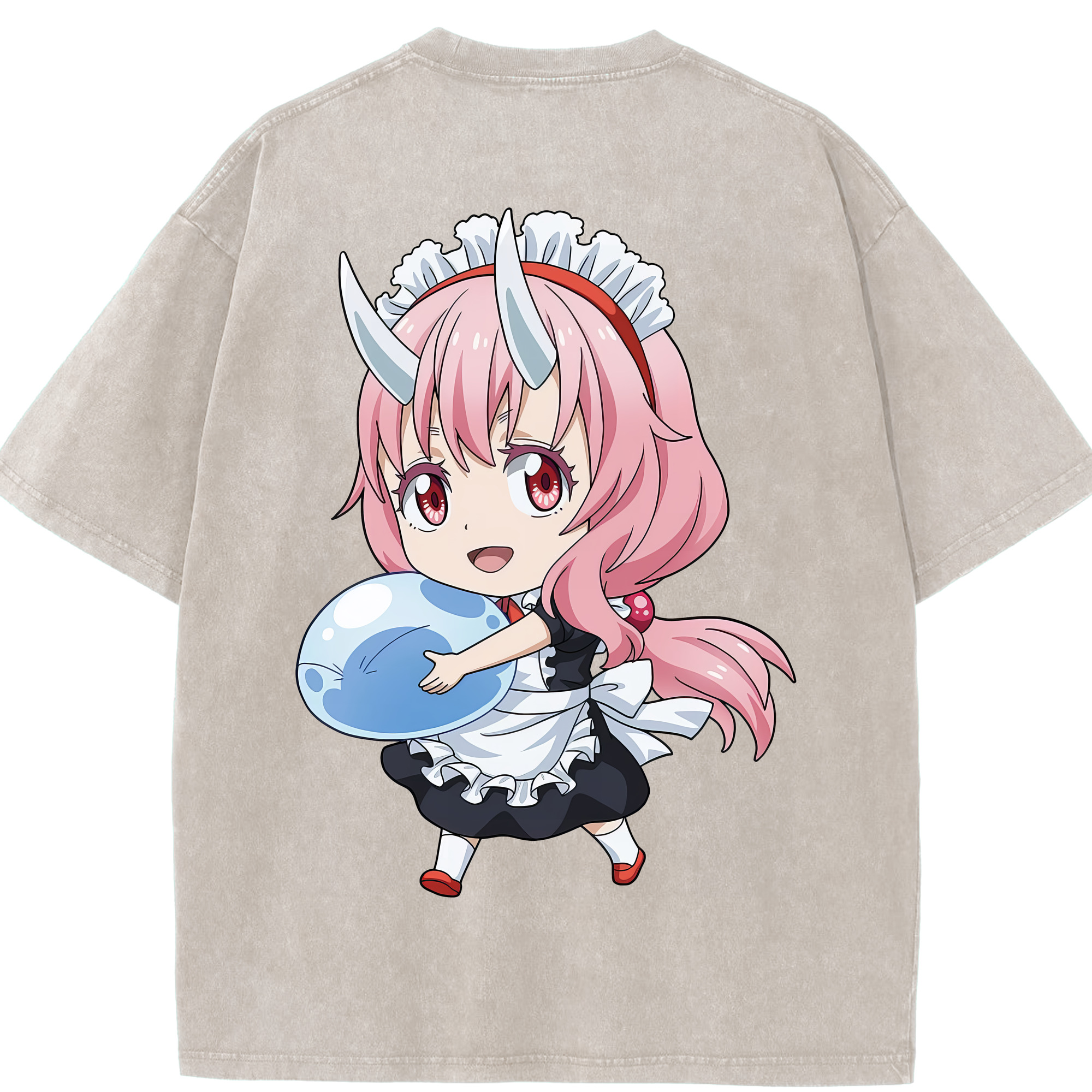 （画像用） 転スラ Regarding Reincarnated to Slime 綿100% ヴィンテージ風 半袖Tシャツ（背面プリント）