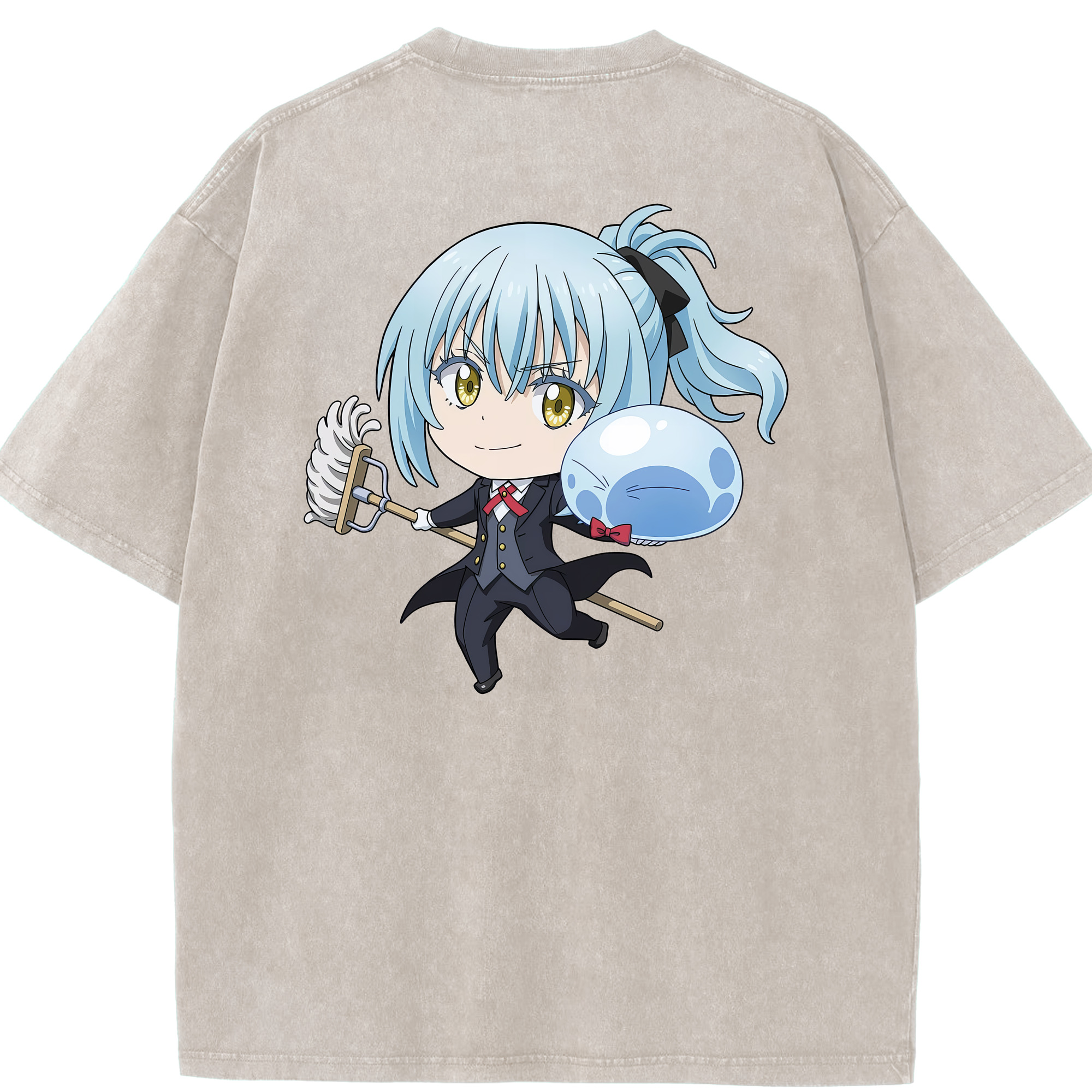 （画像用） 転スラ Regarding Reincarnated to Slime 綿100% ヴィンテージ風 半袖Tシャツ（背面プリント）